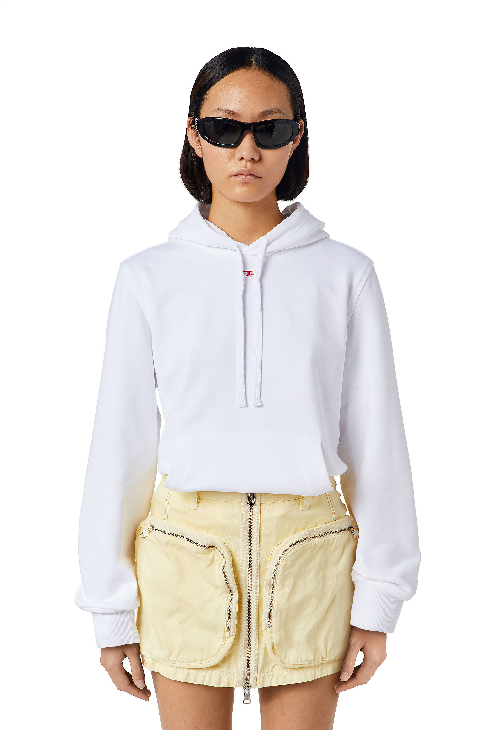 Diesel - S-GINN-HOOD-D, Woman's Hoodie with D logo in White - 3