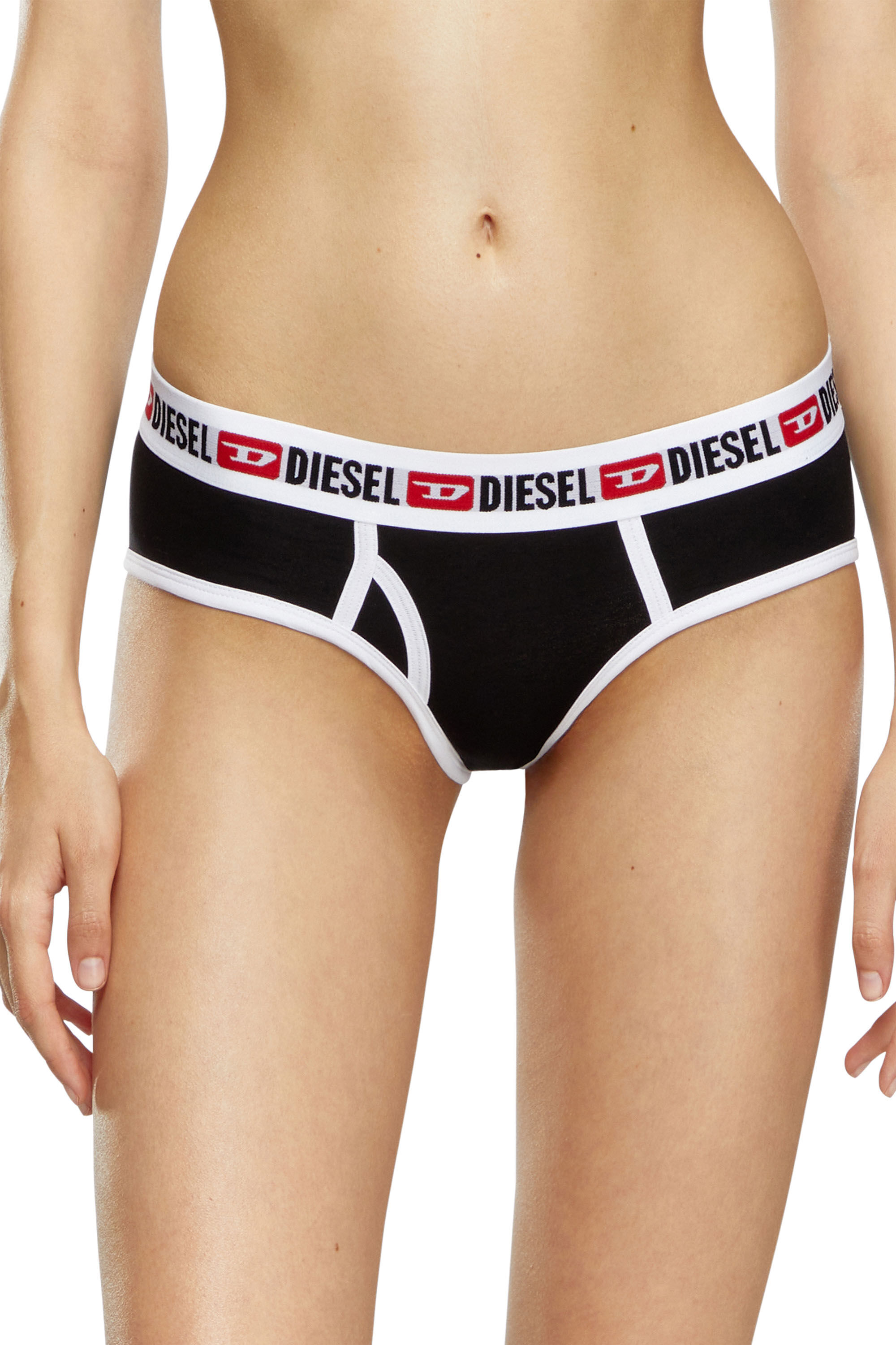 Diesel - UFPN-OXY-THREEPACK, Female's Three-pack of Denim Division briefs in Black/Red - 1
