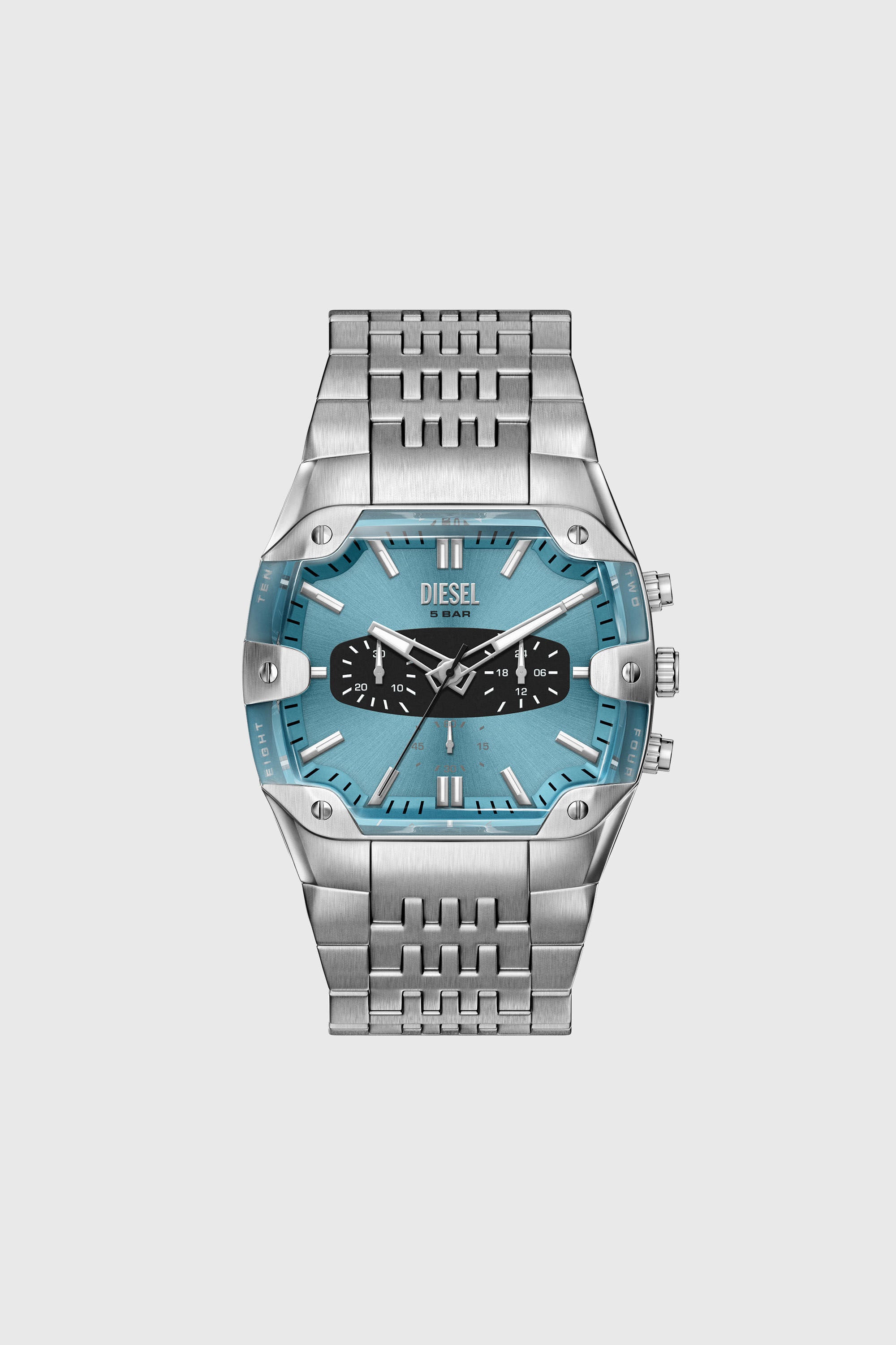 Diesel カラビナ シルバー Men's Spiked cushion stainless steel watch | Silver | Diesel US