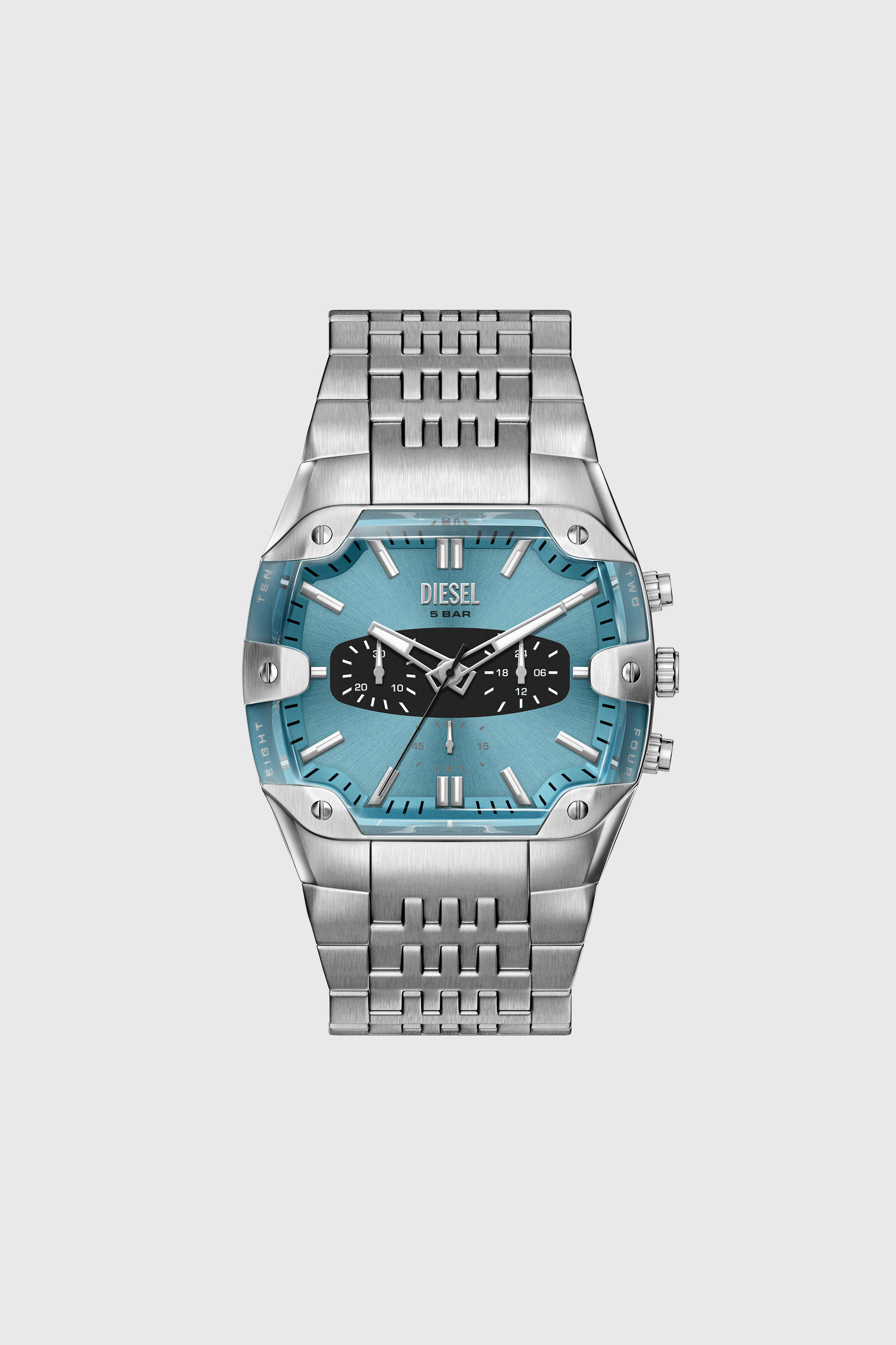 Diesel - DZ4725 WATCH, Male's Spiked cushion stainless steel watch in Silver - 1