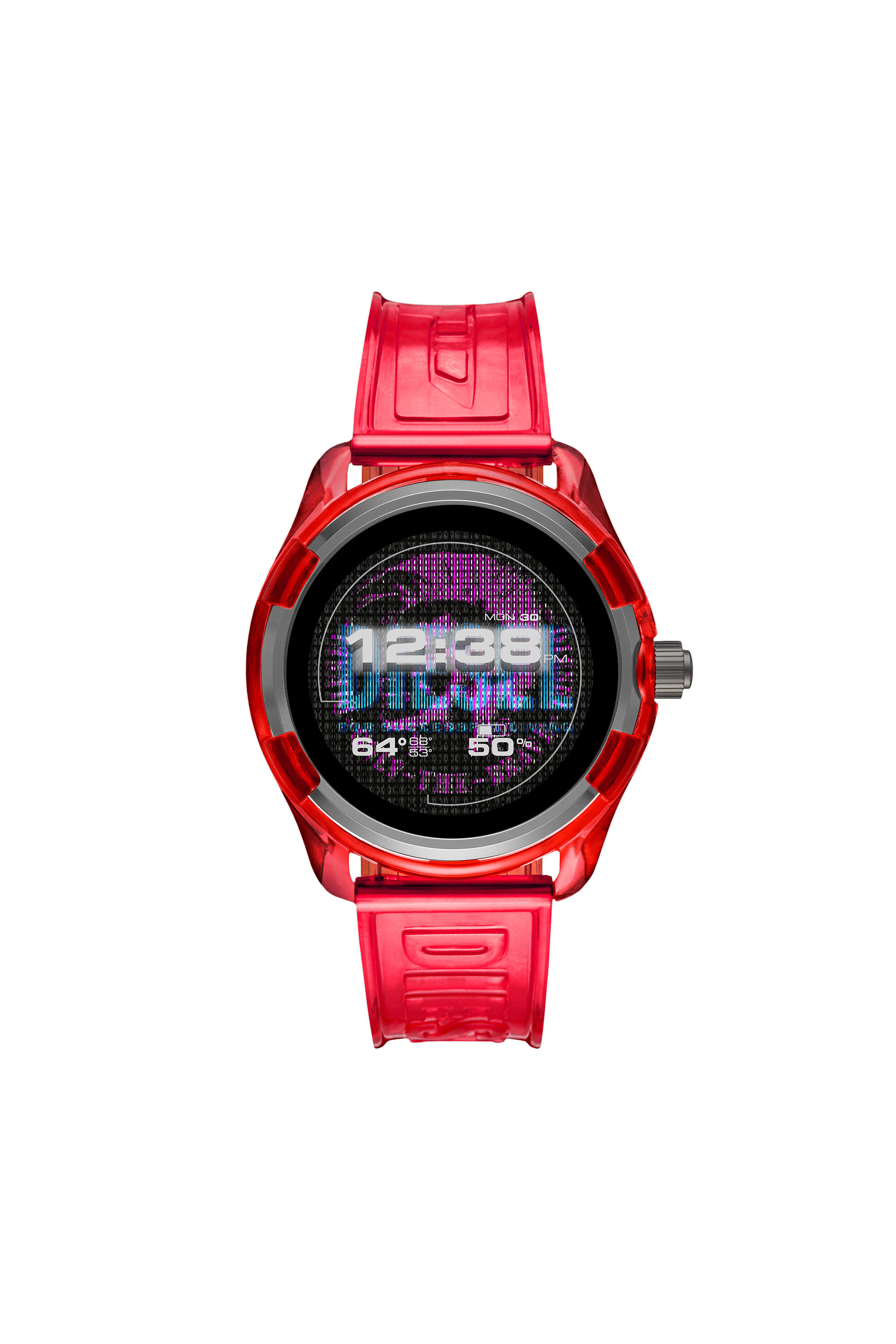 Diesel - DT2019, Man's Diesel On Fadelite Smartwatch - Red Transparent in Red - 1