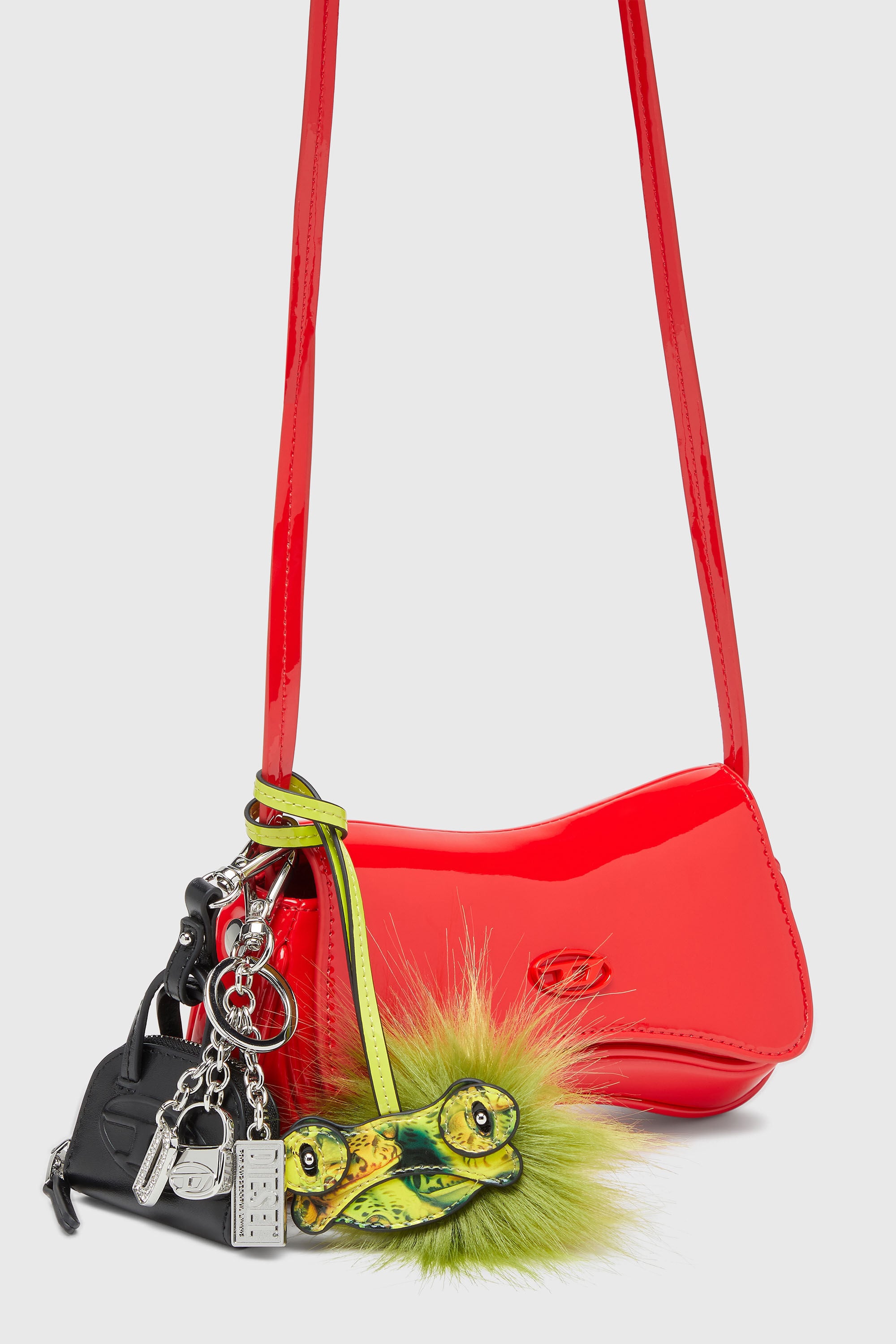 Diesel - 1DR DOME CHARMS, Woman's Leather bag charm in Black - 3