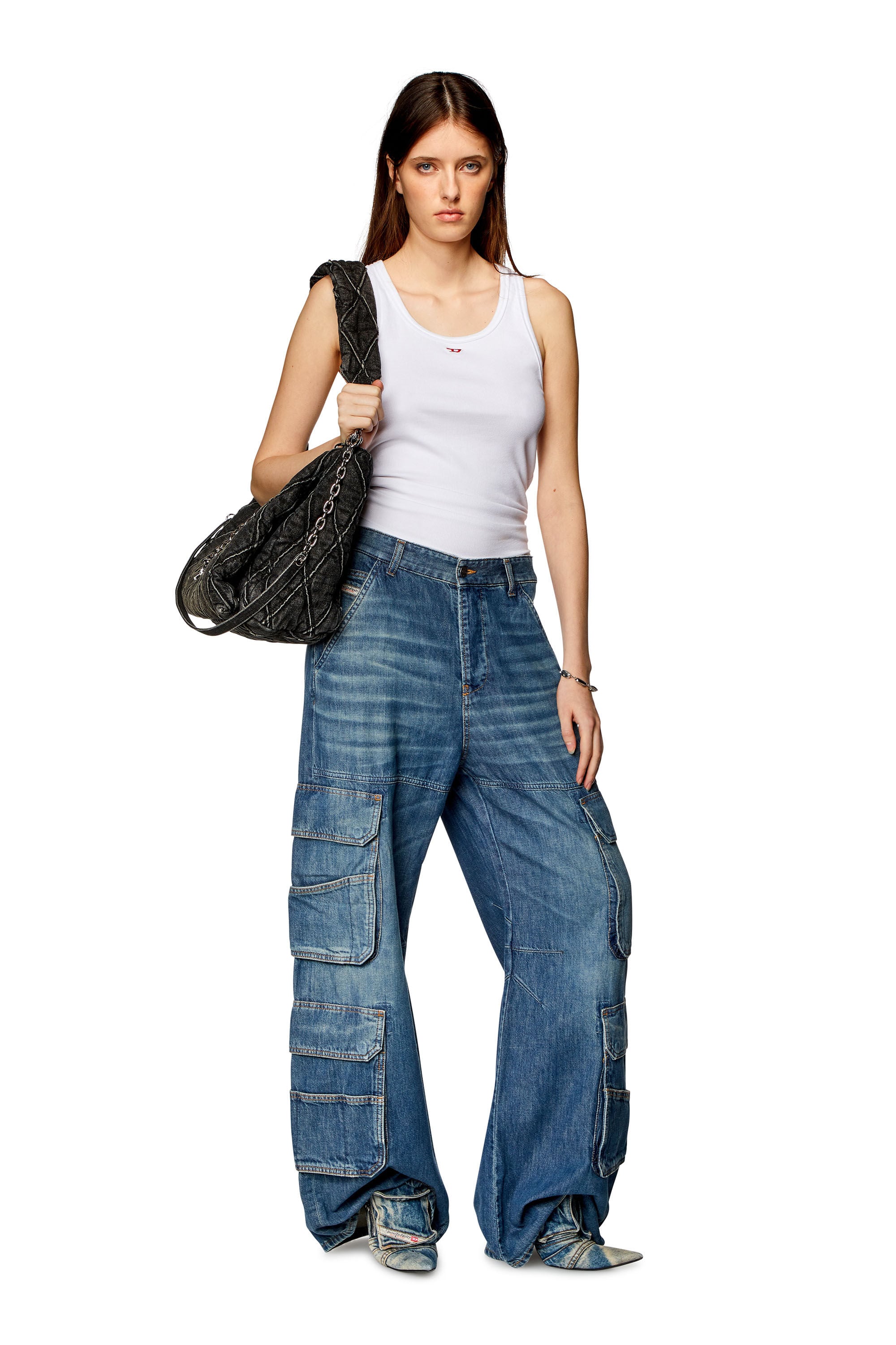 Women's Wide Relaxed Jeans | Light blue | Diesel 1996 D-Sire