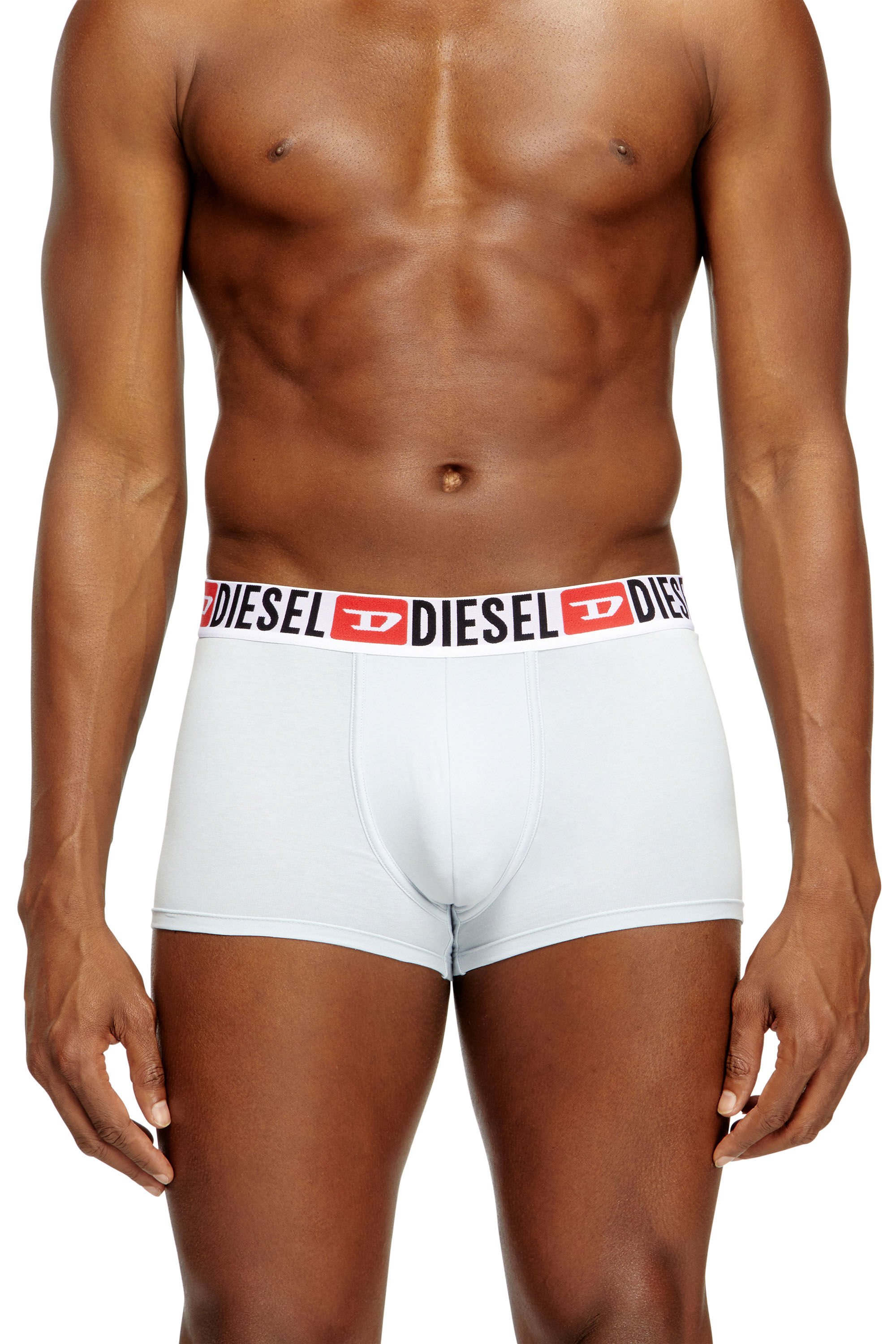 Diesel - UMBX-DAMIENTHREEPACK, Man's Three-pack of all-over logo waist boxers in White - 1