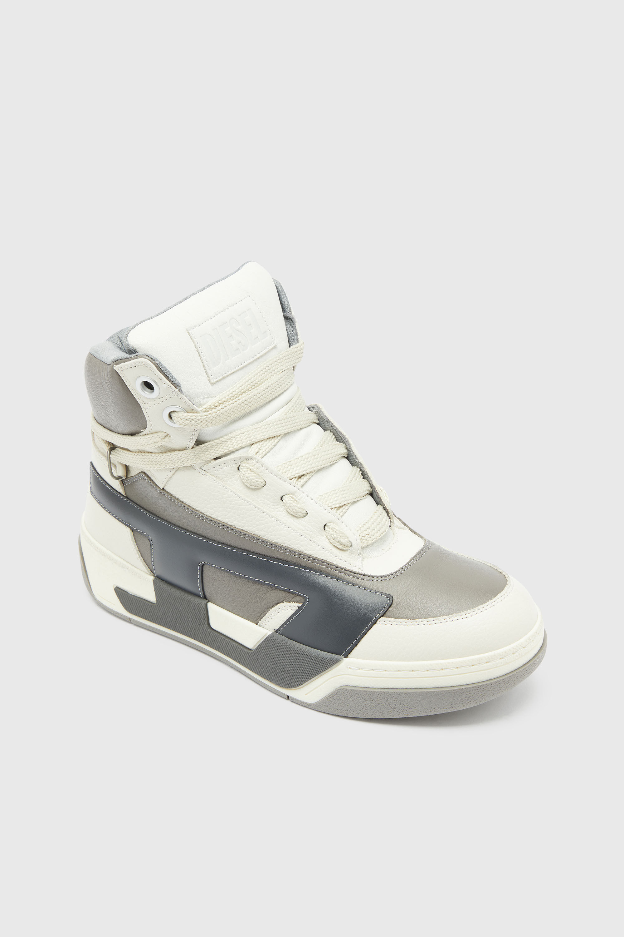 Diesel - S-D-OLLIE MID, S-D-Ollie - Zapatillas altas de piel con D logo Hombre in Blanco - 6