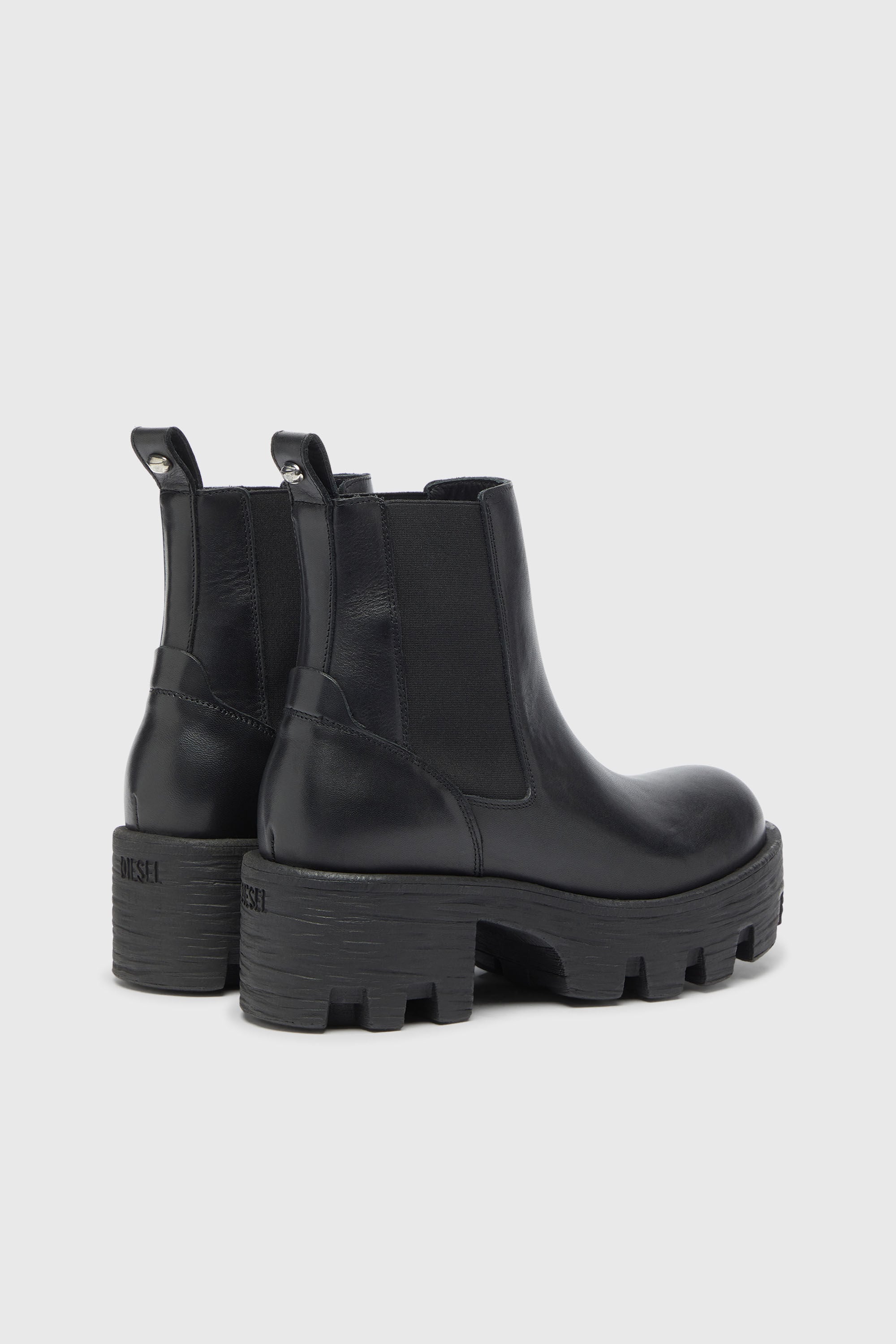 Diesel - D-HAMMER CHUNKY W, D-Hammer - Botines Chelsea de piel con suela gruesa Mujer in Negro - 3