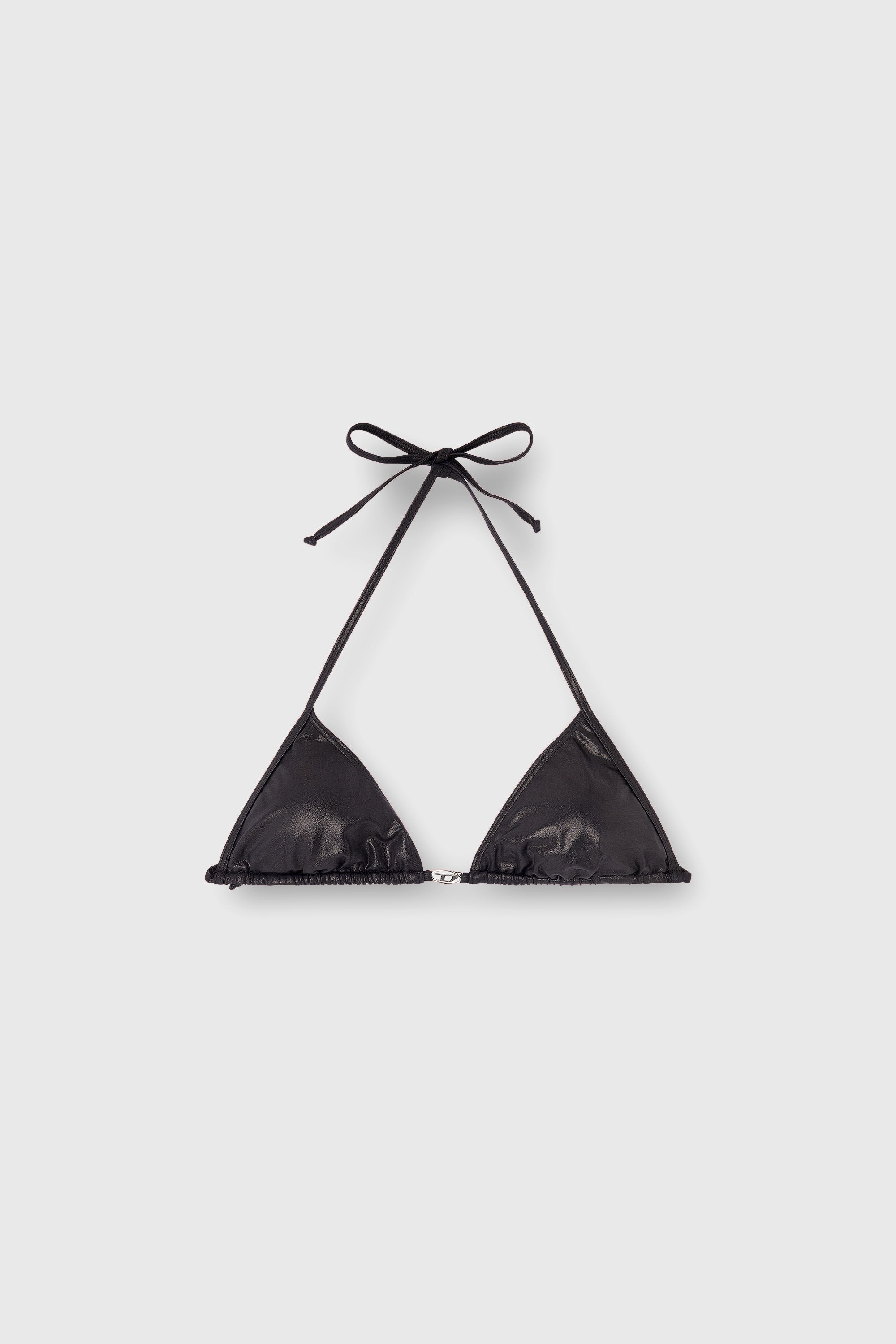 Women's Triangle bikini top in shimmery fabric | Black | Diesel CA
