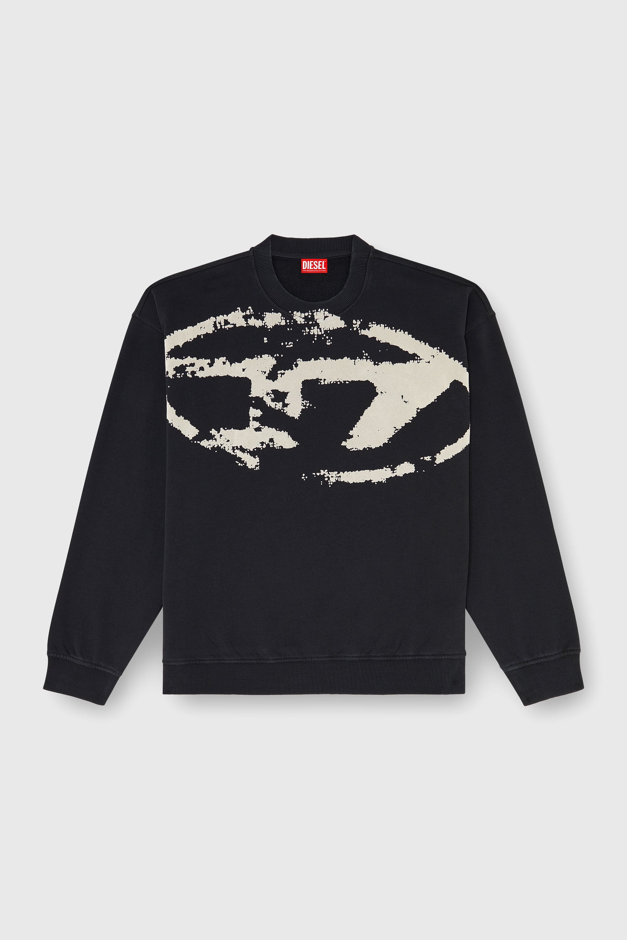 Diesel - S-BOXT-N5, Sweat-shirt en coton avec D ovale floqu&eacute; Homme in Noir - 2