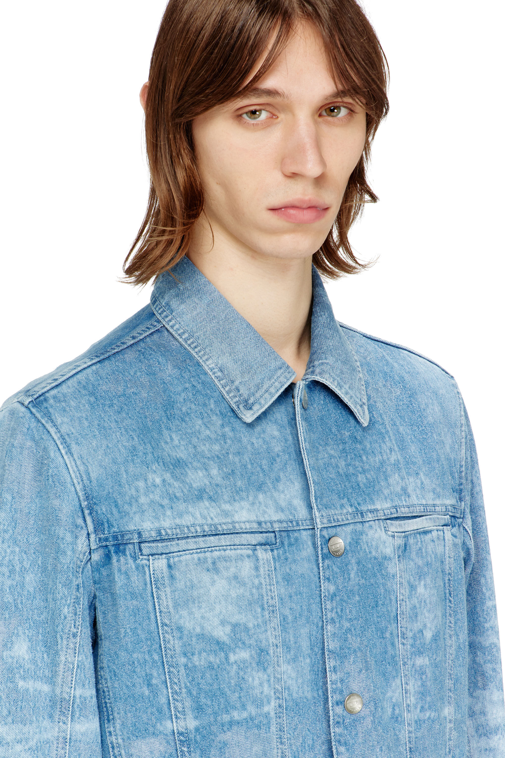 Men's Jacket in satin denim | Blue | Diesel