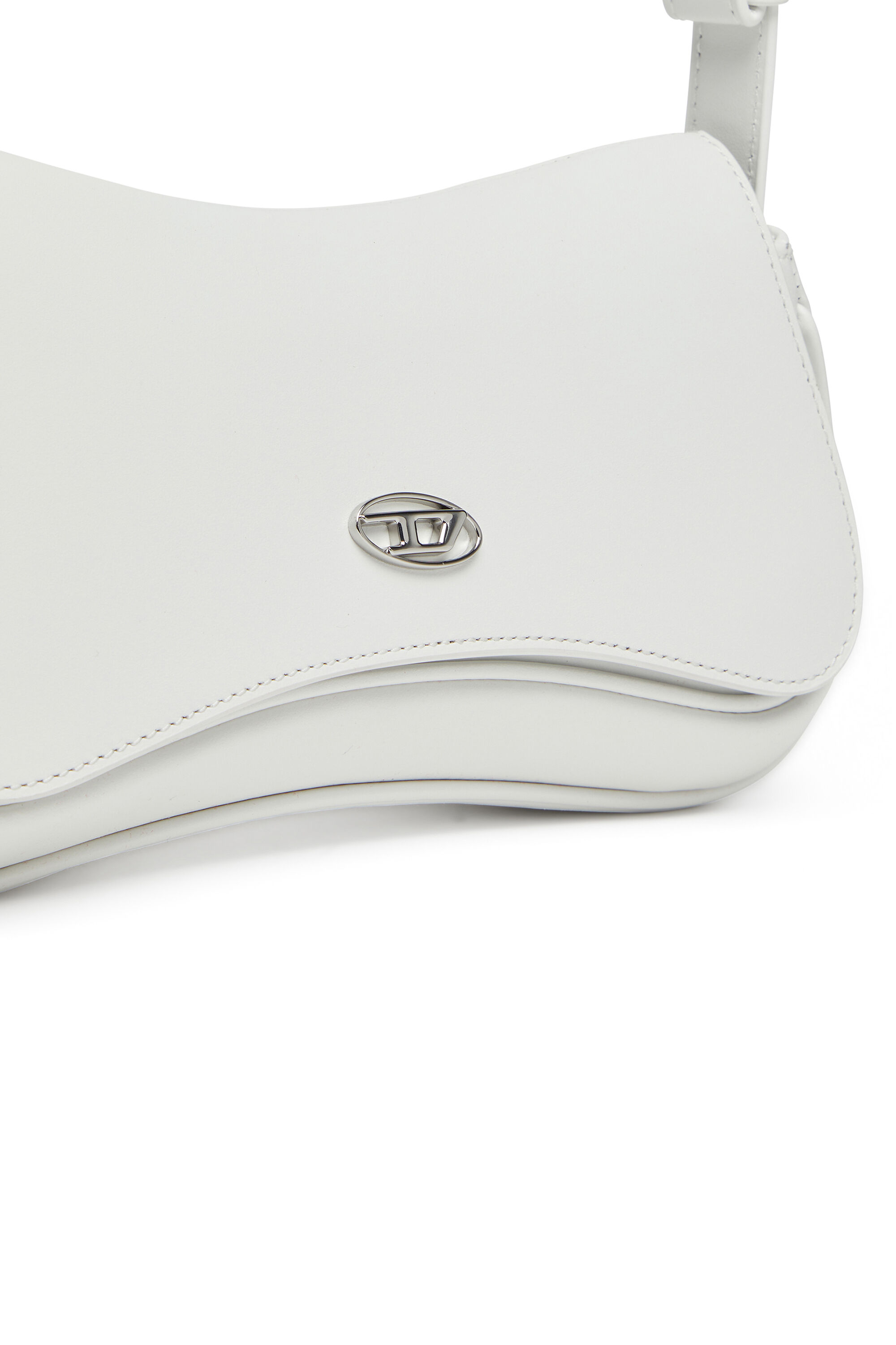 Diesel - PLAY CLUTCH, Female's Play-Semi gloss leather shoulder bag in White - 5