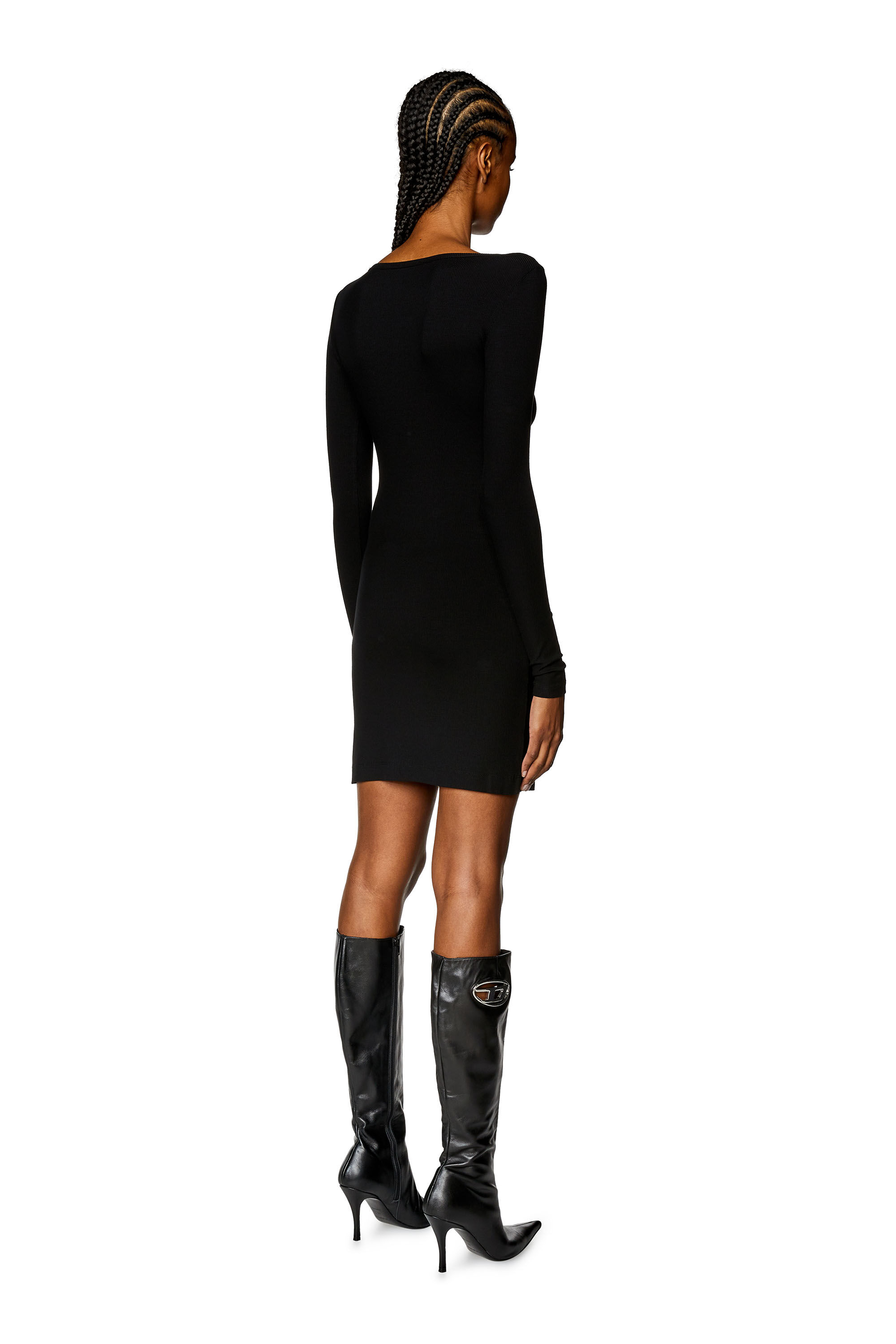Diesel - D-MATIC, Robe courte avec collier chaîne Femme in Noir - 4