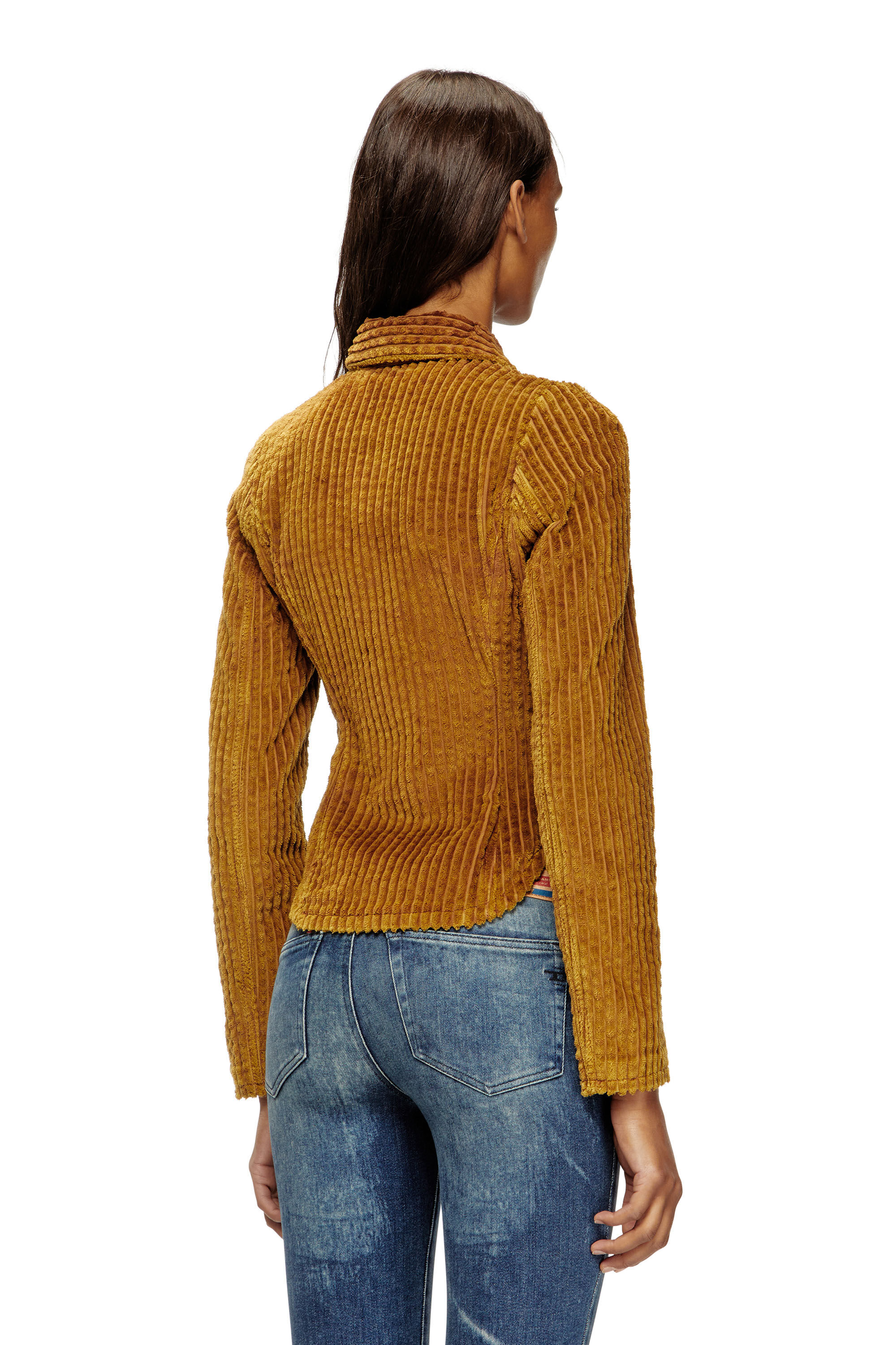Diesel - G-ENEA, Veste-chemise en velours côtelé de coton Femme in Marron - 4