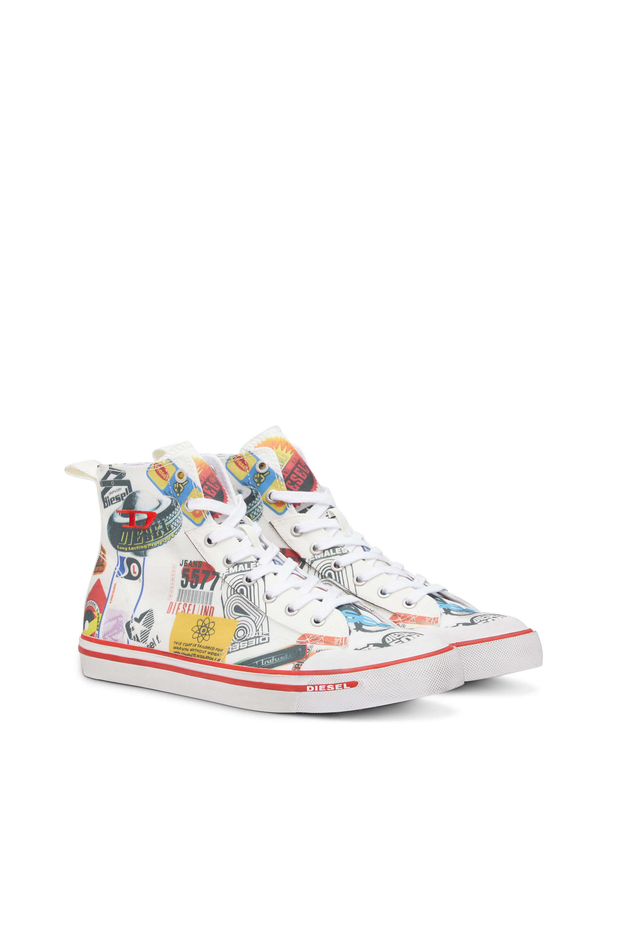 S-ATHOS MID Man: Graphic canvas high-top sneakers | Diesel