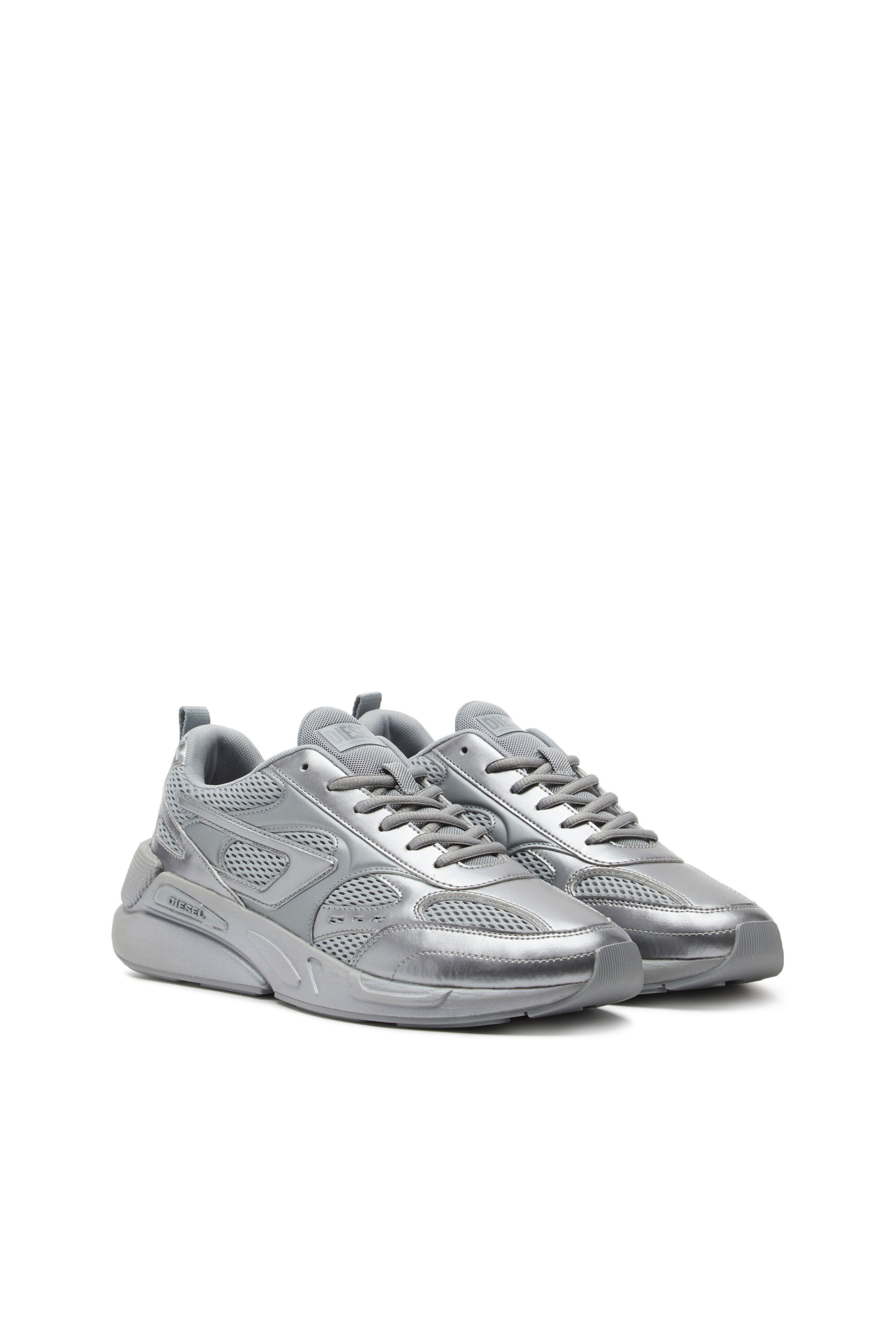 Diesel - S-SERENDIPITY SPORT, S-Serendipity Sport - Sneakers monochromes en mesh nacré Homme in Gris - 2