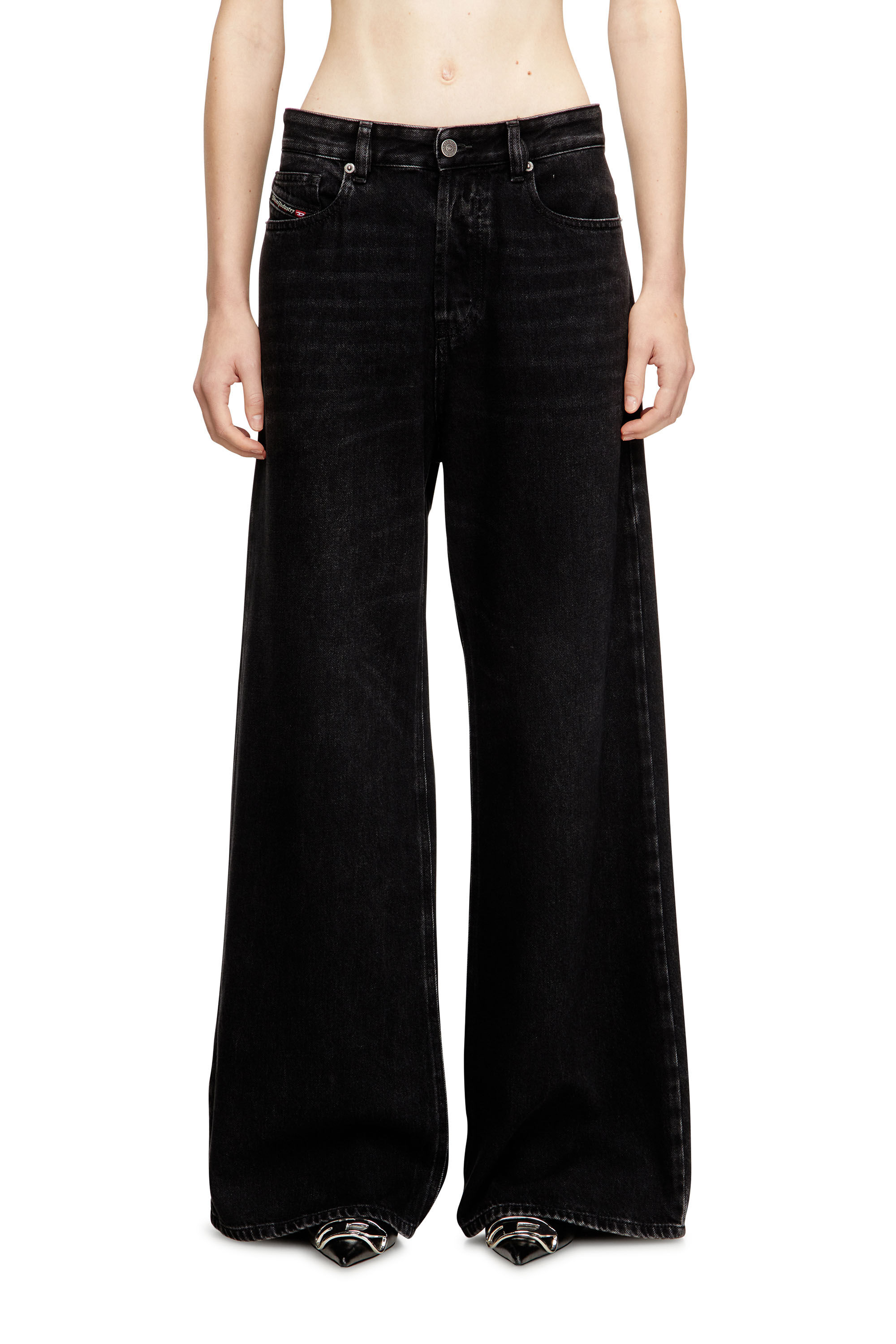 【極美品】ディーゼル ジーンズ 1996 D-Sire 09h58 W24L30 Women's Relaxed Jeans | Black/Dark grey | Diesel 1996 D-Sire