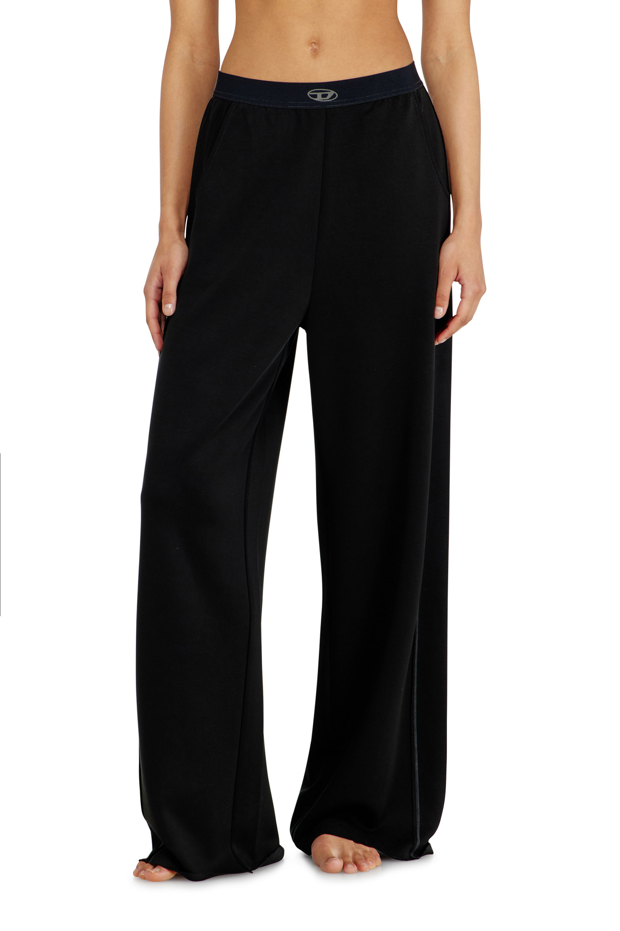 Diesel - ALYSA-UTLT, Woman's Track pants in light stretch scuba in Black - 2