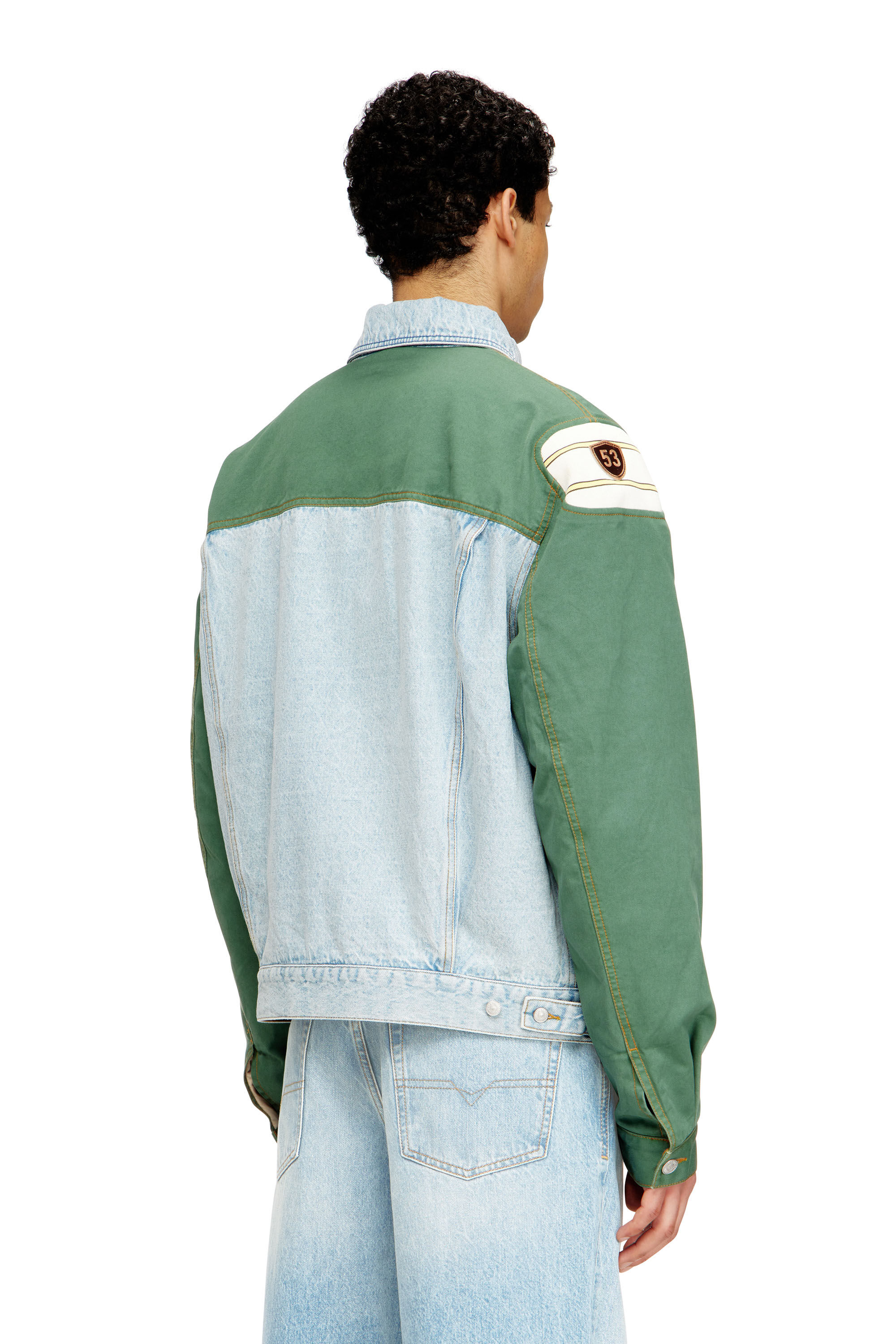 DIESELW-FLORES JACKET オーバーサイズ、サイズ:M Red Tornado Vintage 60s Men Raw Denim Jacket Zipper Coat 24MJZ