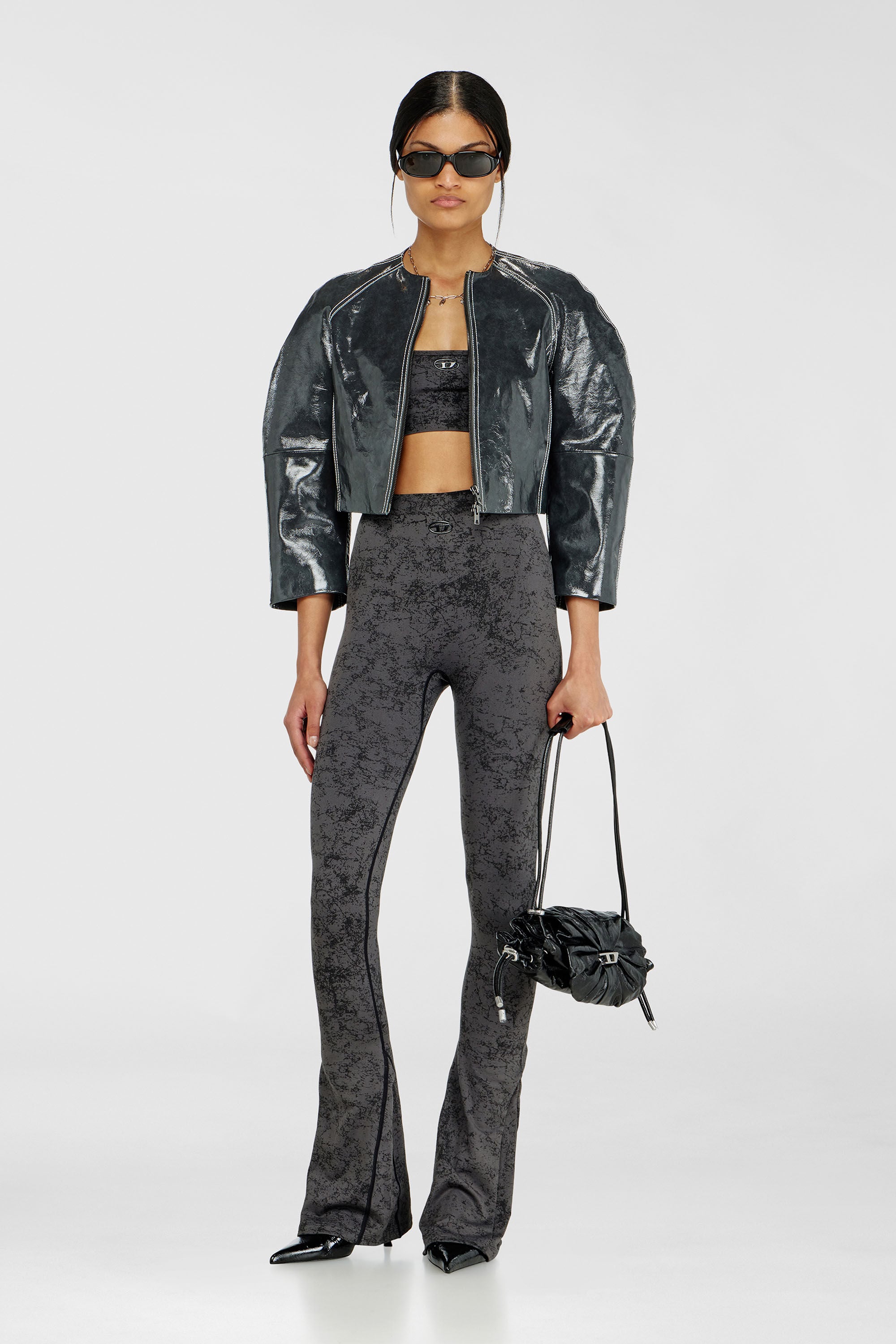 Diesel - HELLA-UTLT, Top deportivo con estampado utility Mujer in Gris - 5