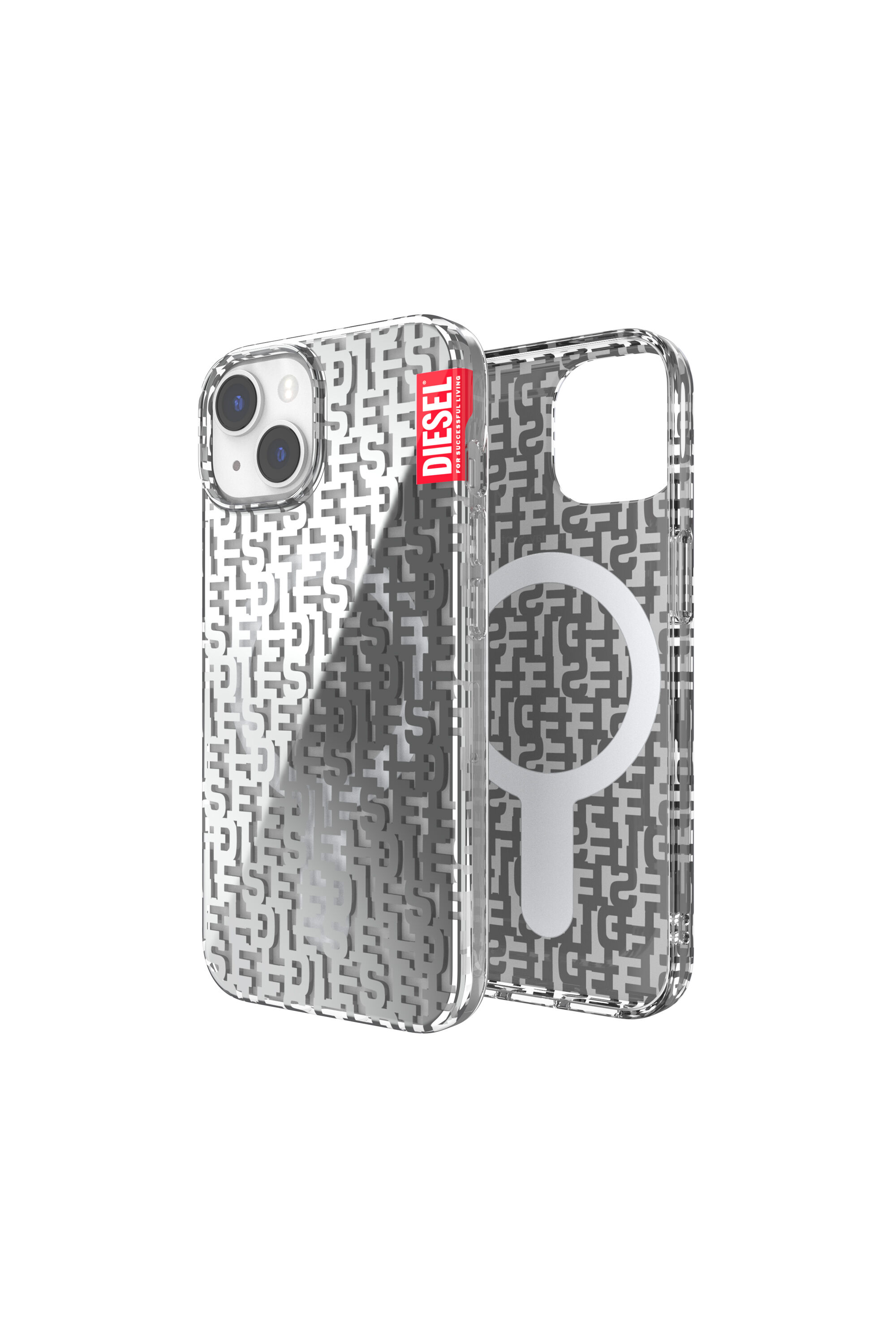 Diesel - 50297 MOULDED CASE, Coque monogram Magsafe for iPhone 14 Mixte in Gris - 1