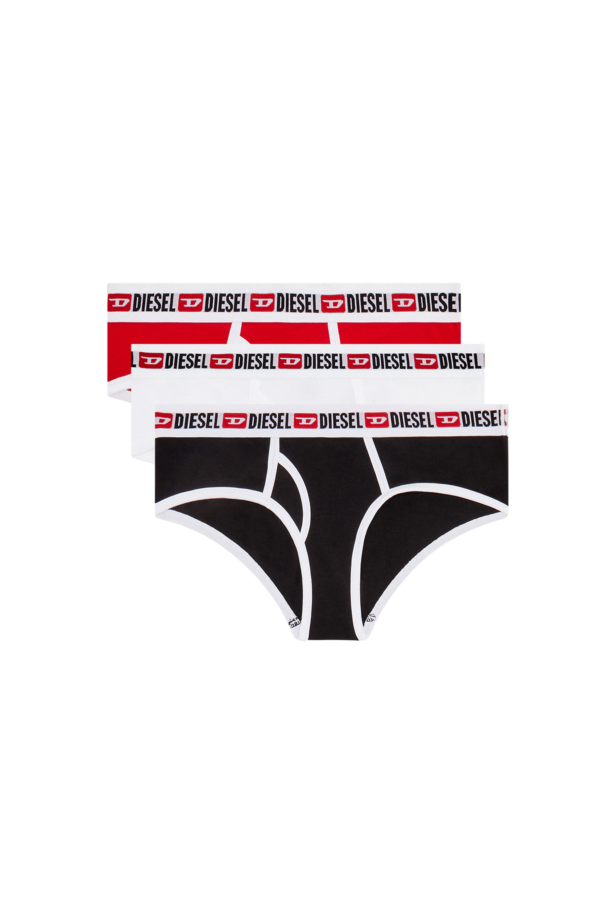 Diesel - UFPN-OXY-THREEPACK, Female's Three-pack of Denim Division briefs in Black/Red - 4