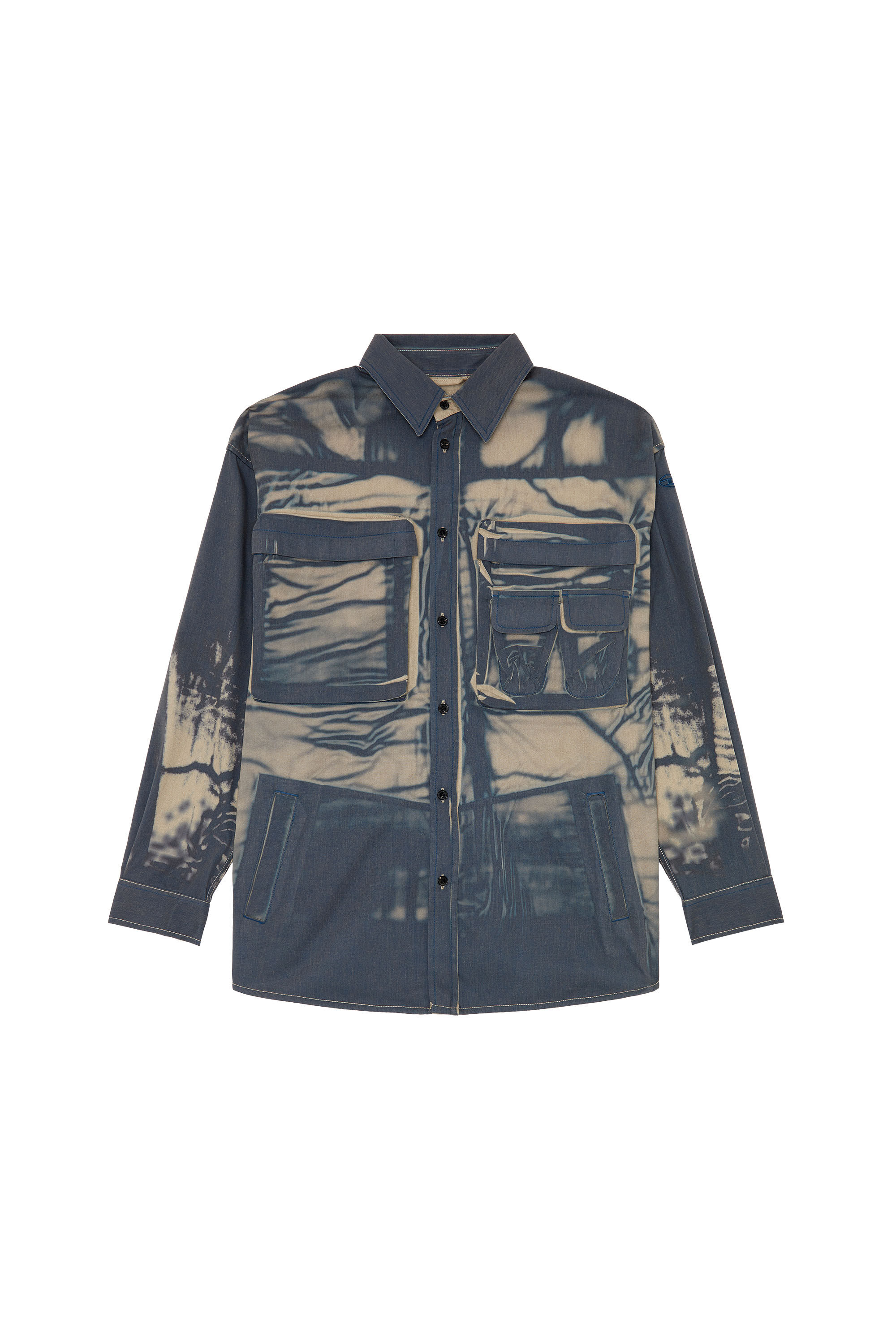 Diesel - S-CADD, Chemise cargo avec imprimé froissé Homme in Polychrome - 2