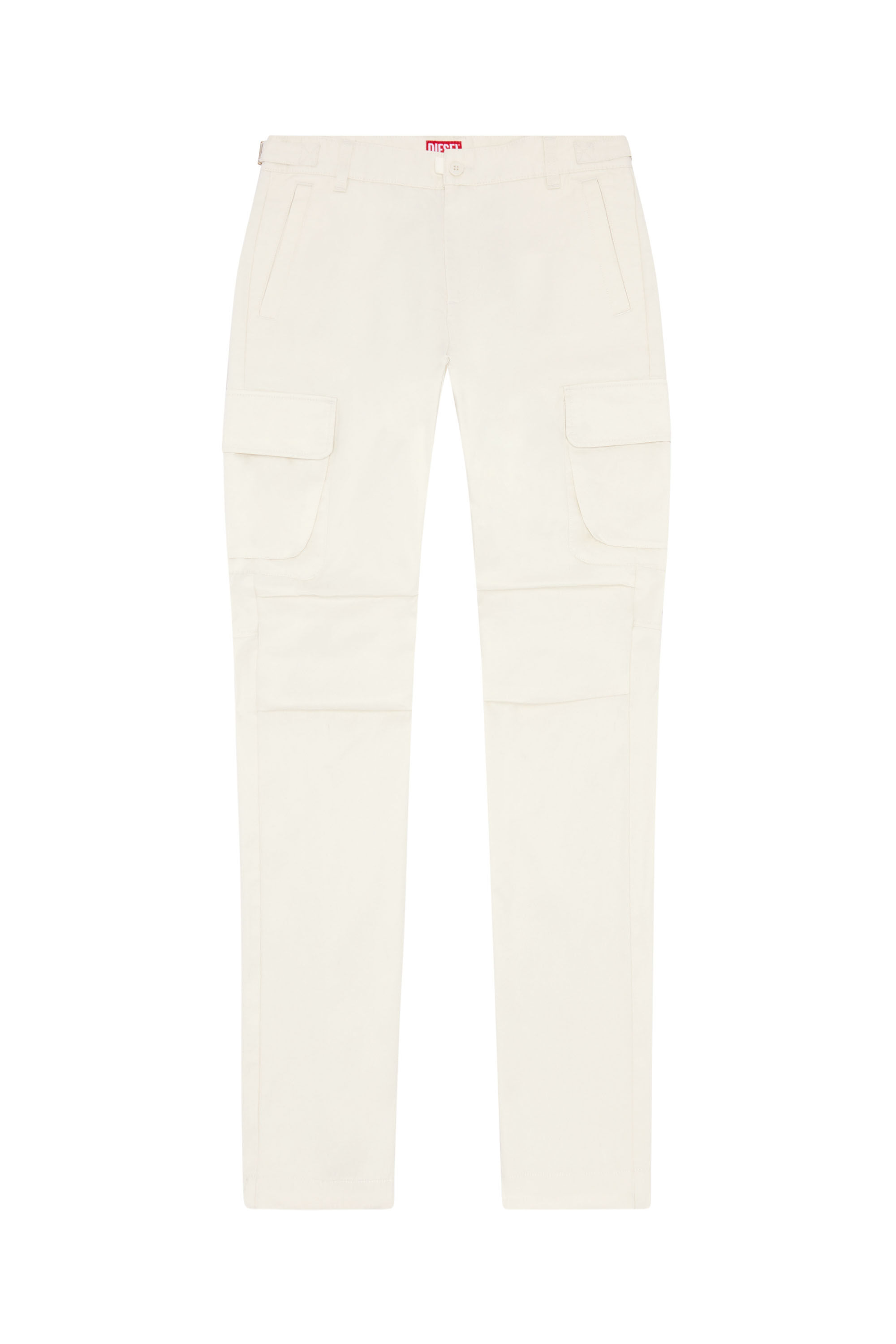 Diesel - P-ARGYM, Male's Twill cargo pants in organic cotton in White - 2