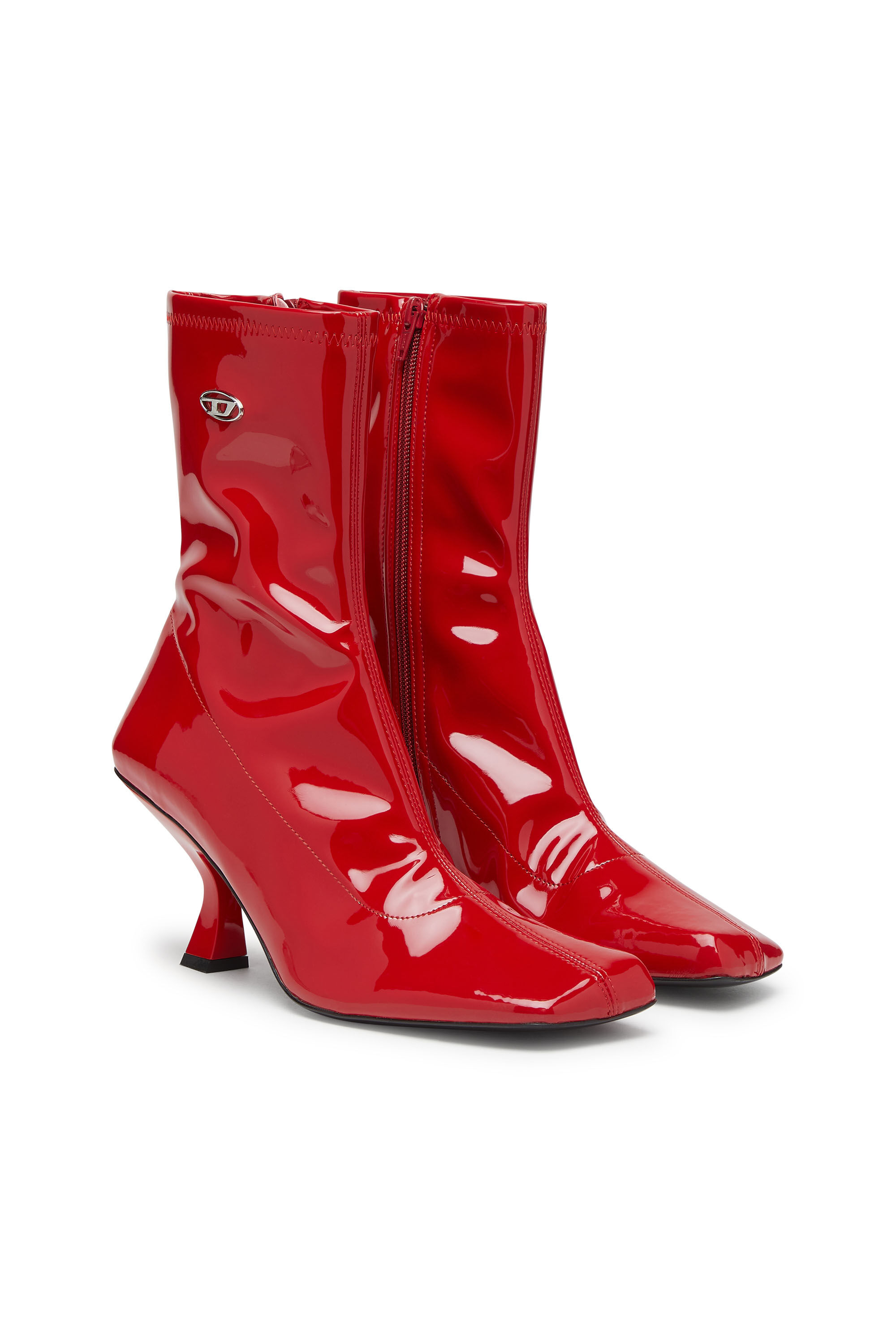 Diesel - D-AMBER MD BT, Female's D-Amber-Ankle boots in patent stretch PU in Red - 2