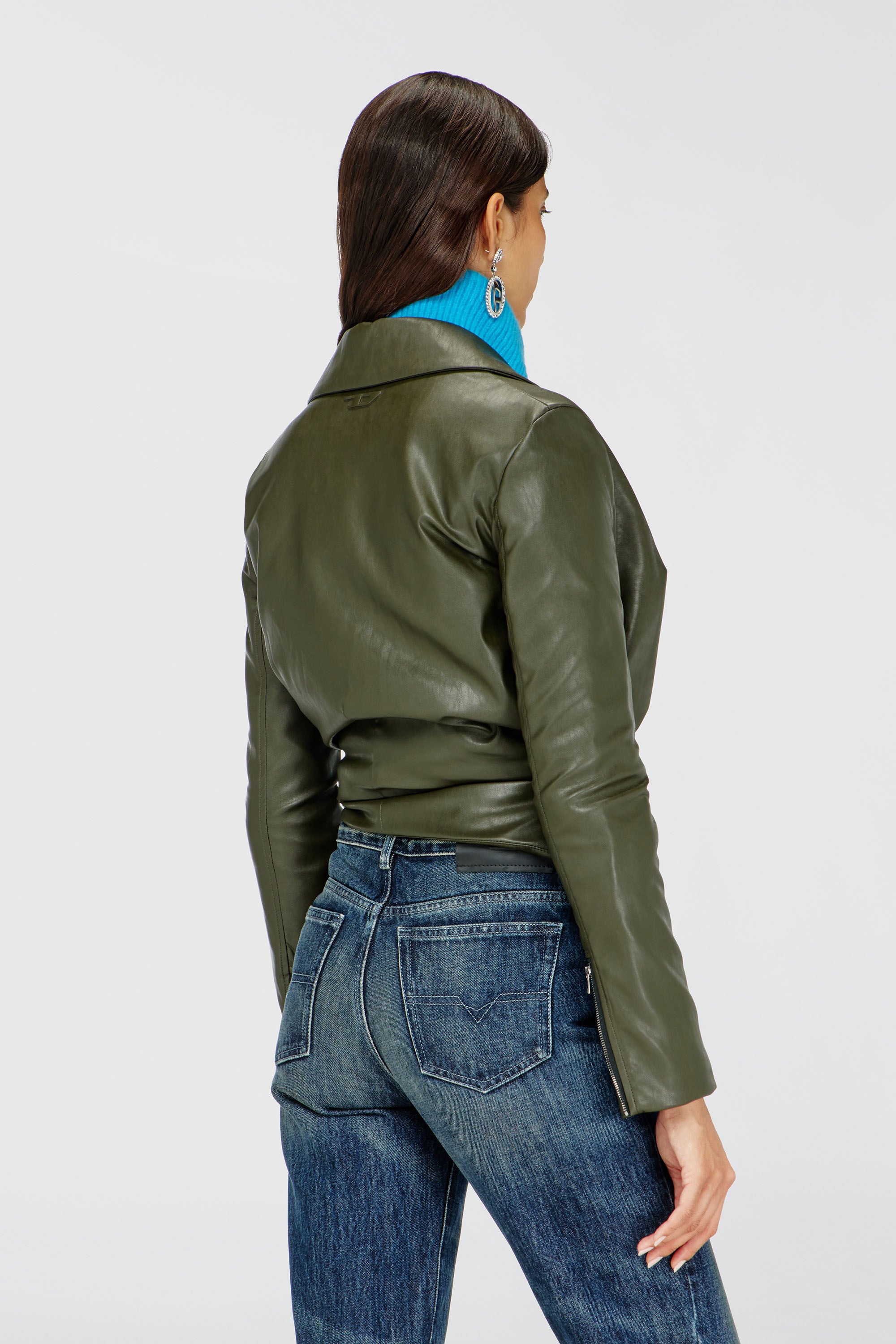 Diesel - G-DRAP, Woman's Draped wrap-effect jacket in Military Green - 5