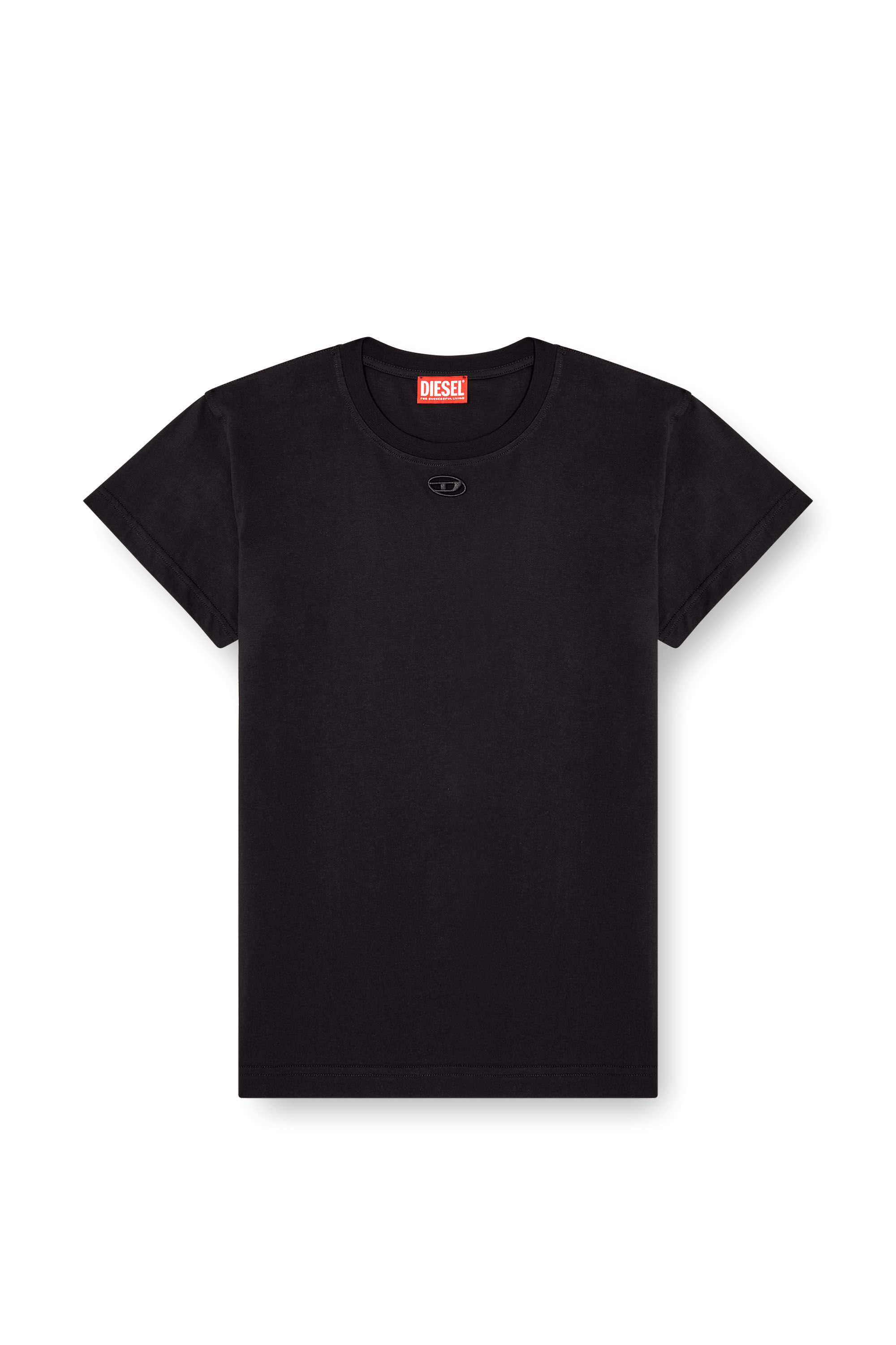 Women's T-shirt with small Oval D | Black | Diesel