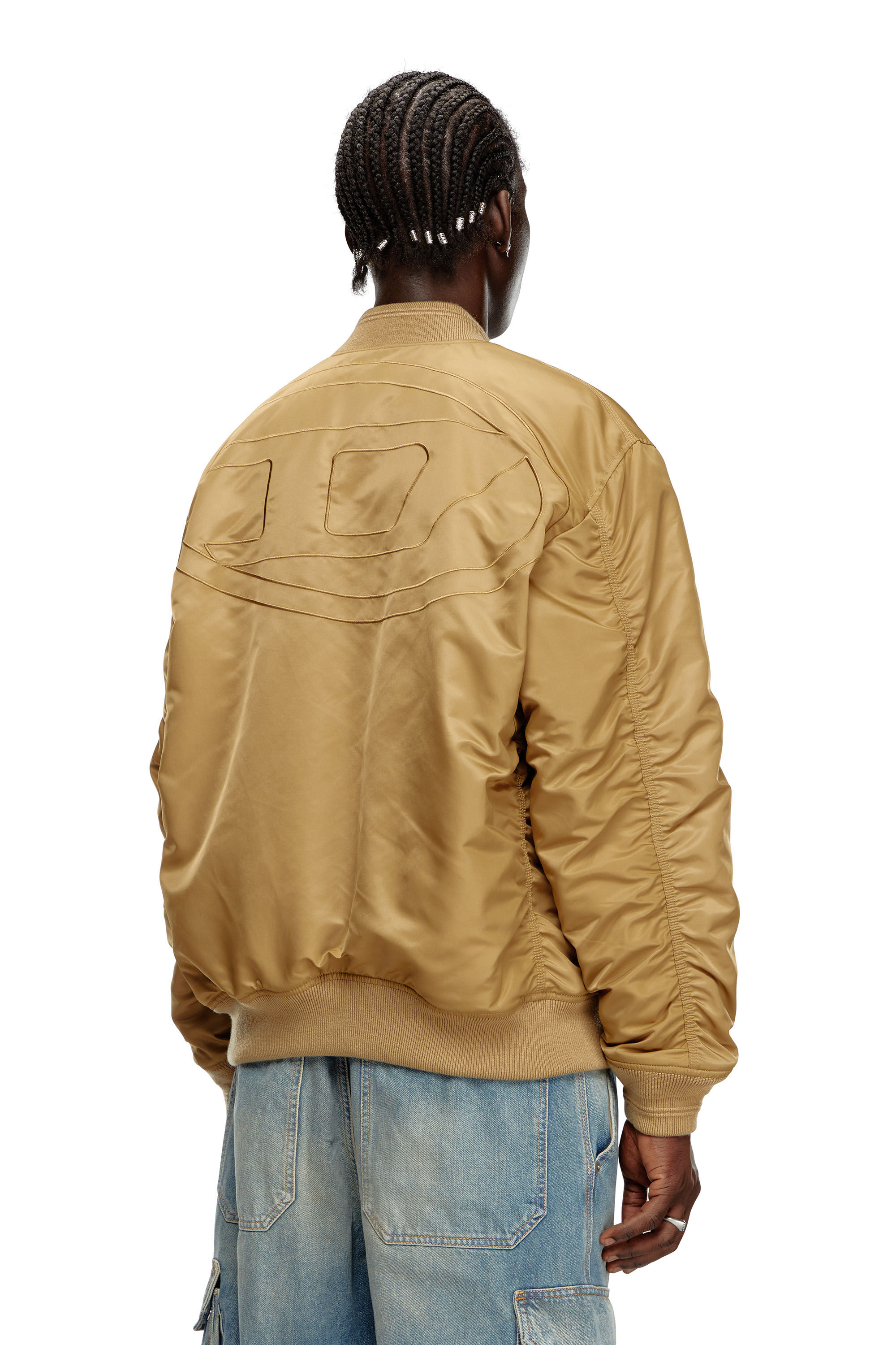 Diesel - J-HELD, Veste bomber en nylon rembourré avec Oval D Homme in Marron - 5