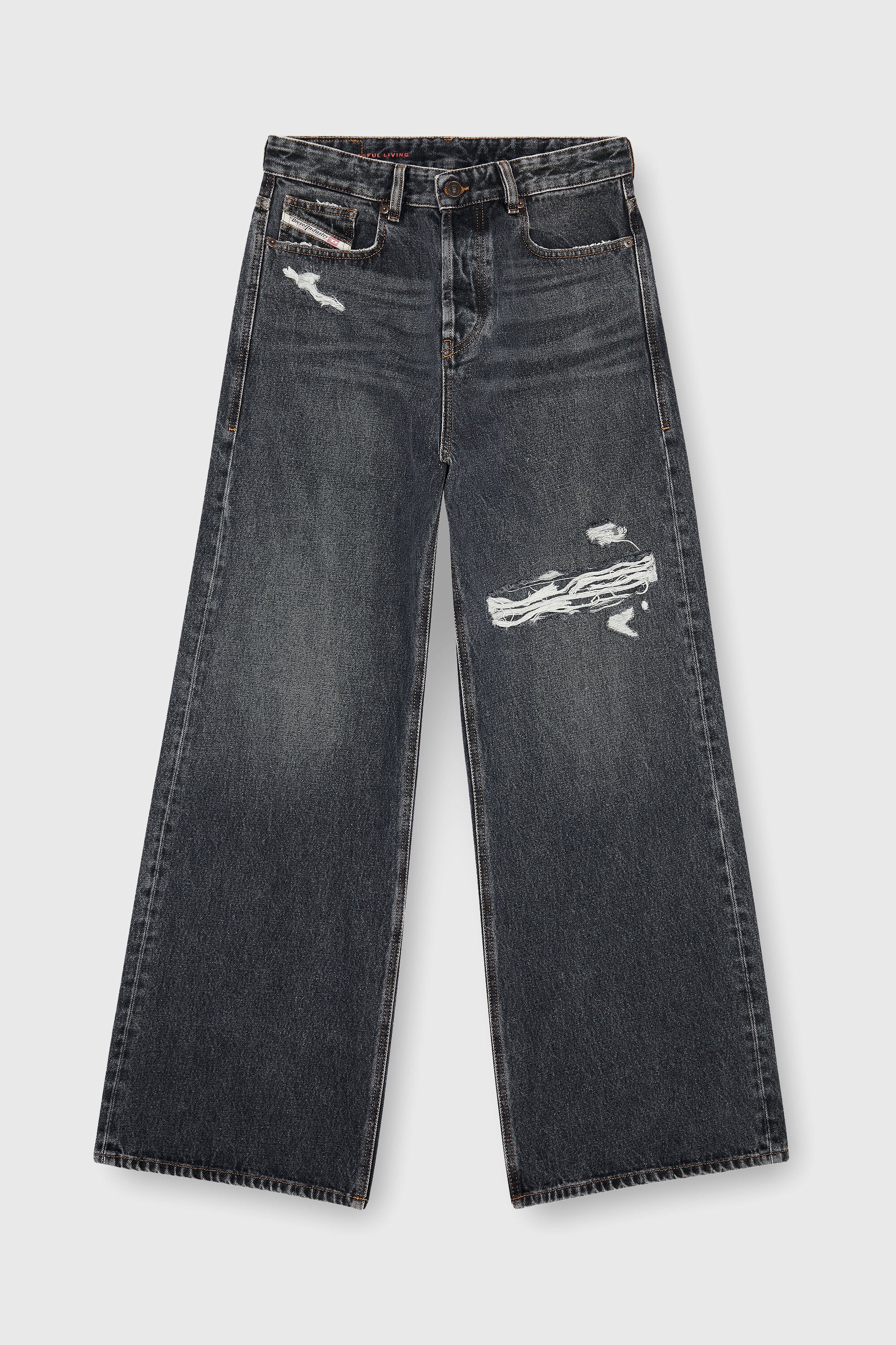 Diesel - Relaxed Jeans 1996 D-Sire 007F6 Mixte, Noir/Gris fonc&eacute; - Image 6