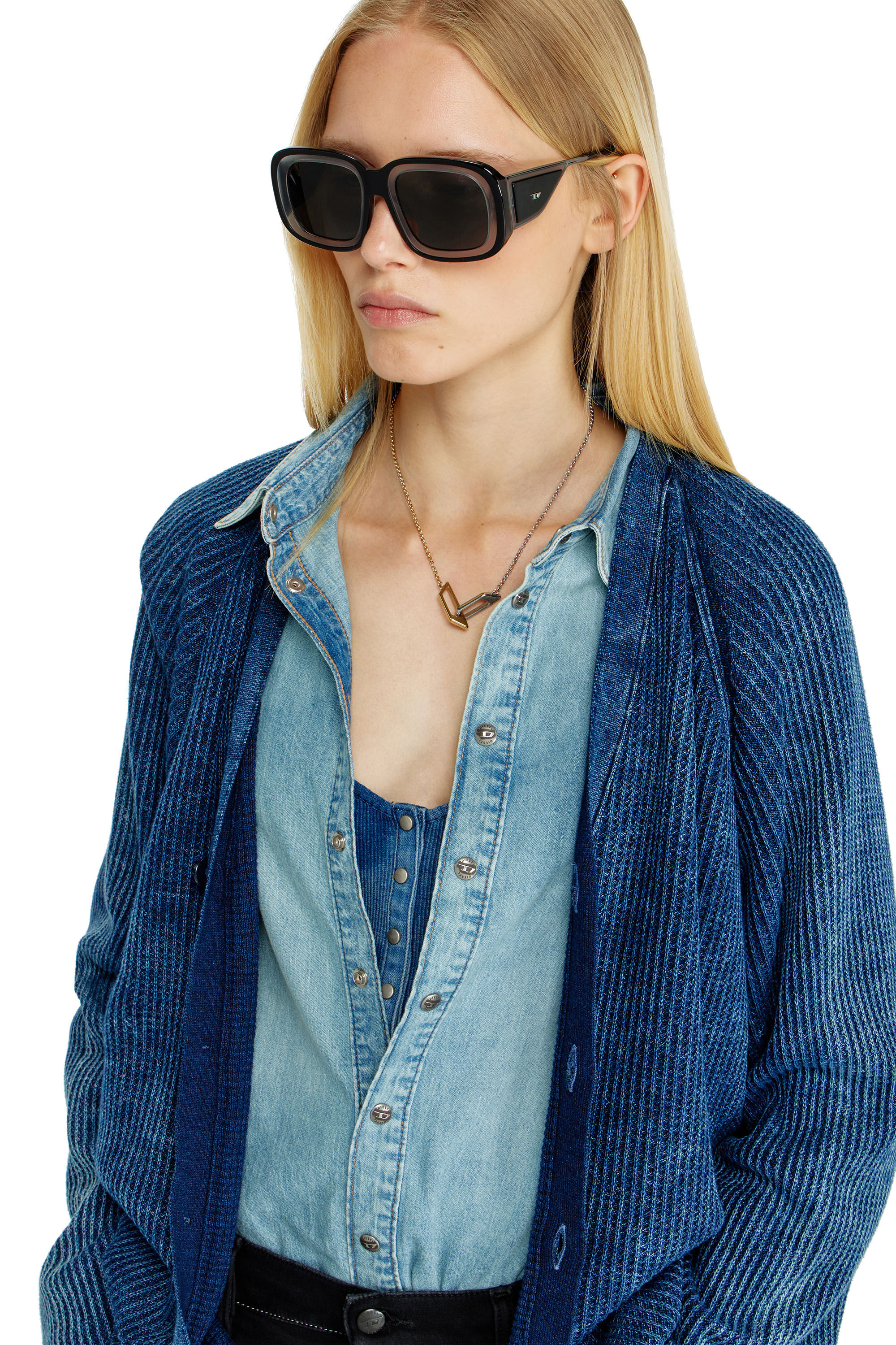 Women's Square sunglasses | Black | Diesel {{Country}}