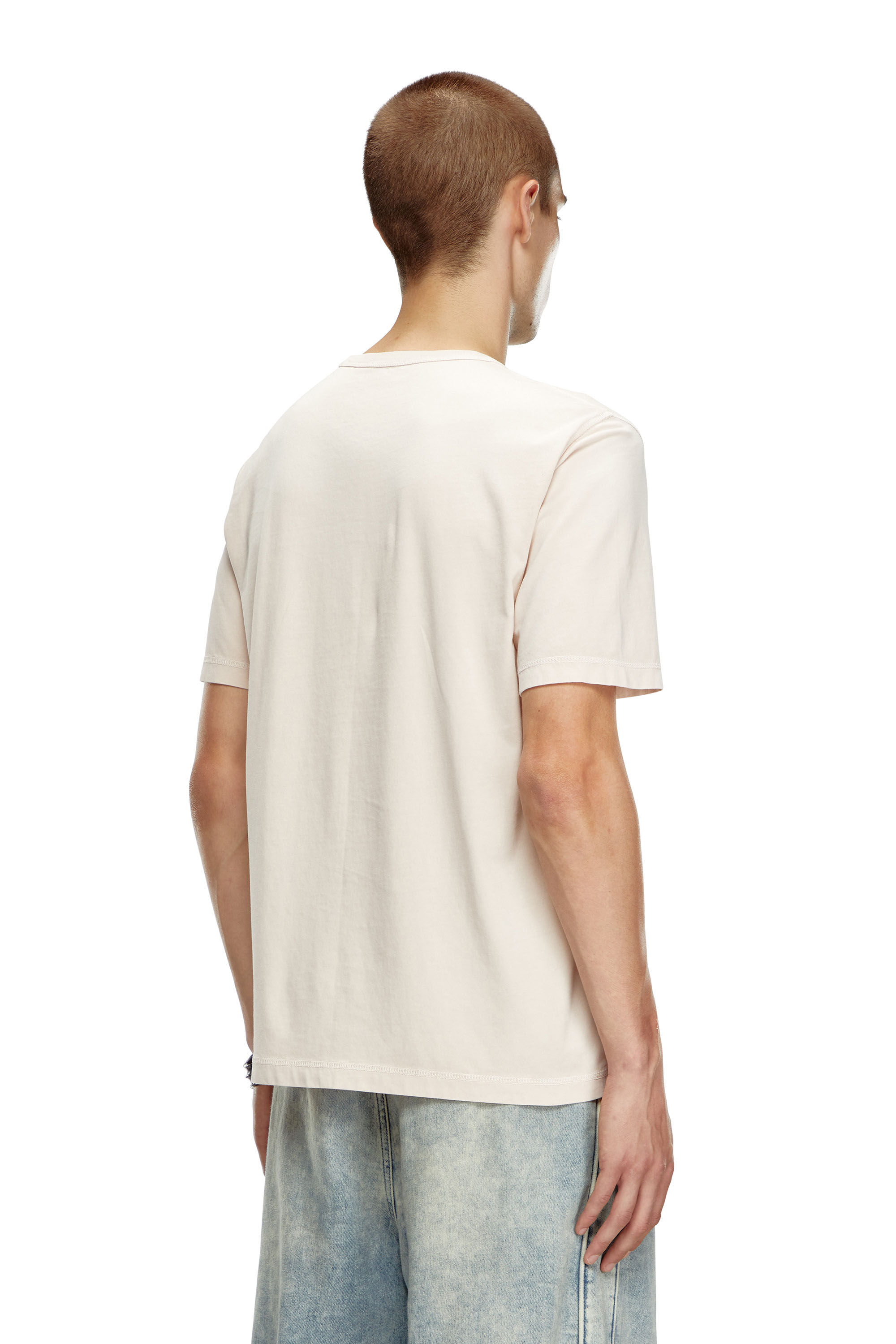 Diesel - T-ADJUST-K4, Man's T-shirt with sun-faded treatment in Beige - 4