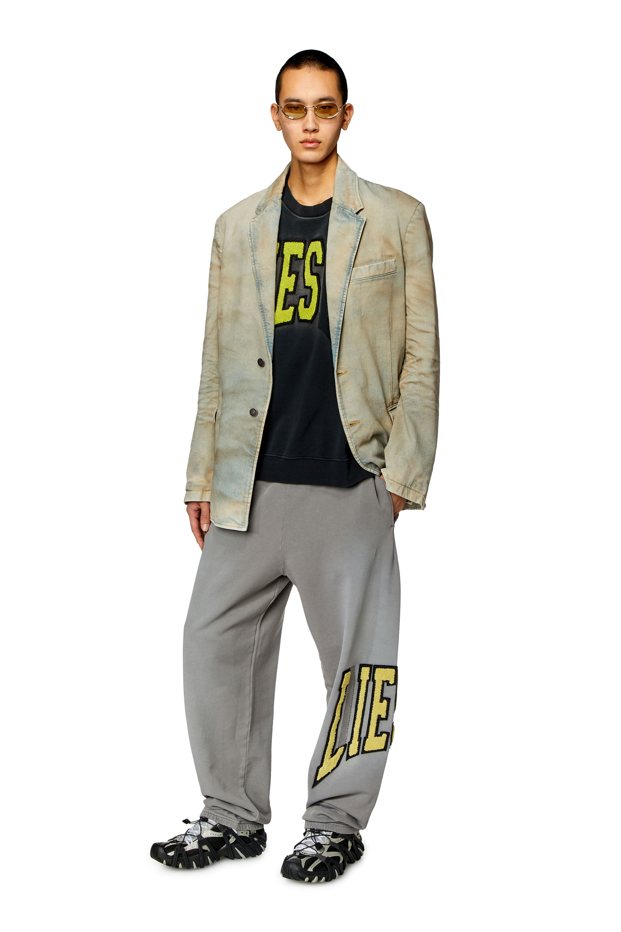 Men's College track pants with LIES patches | Grey | Diesel