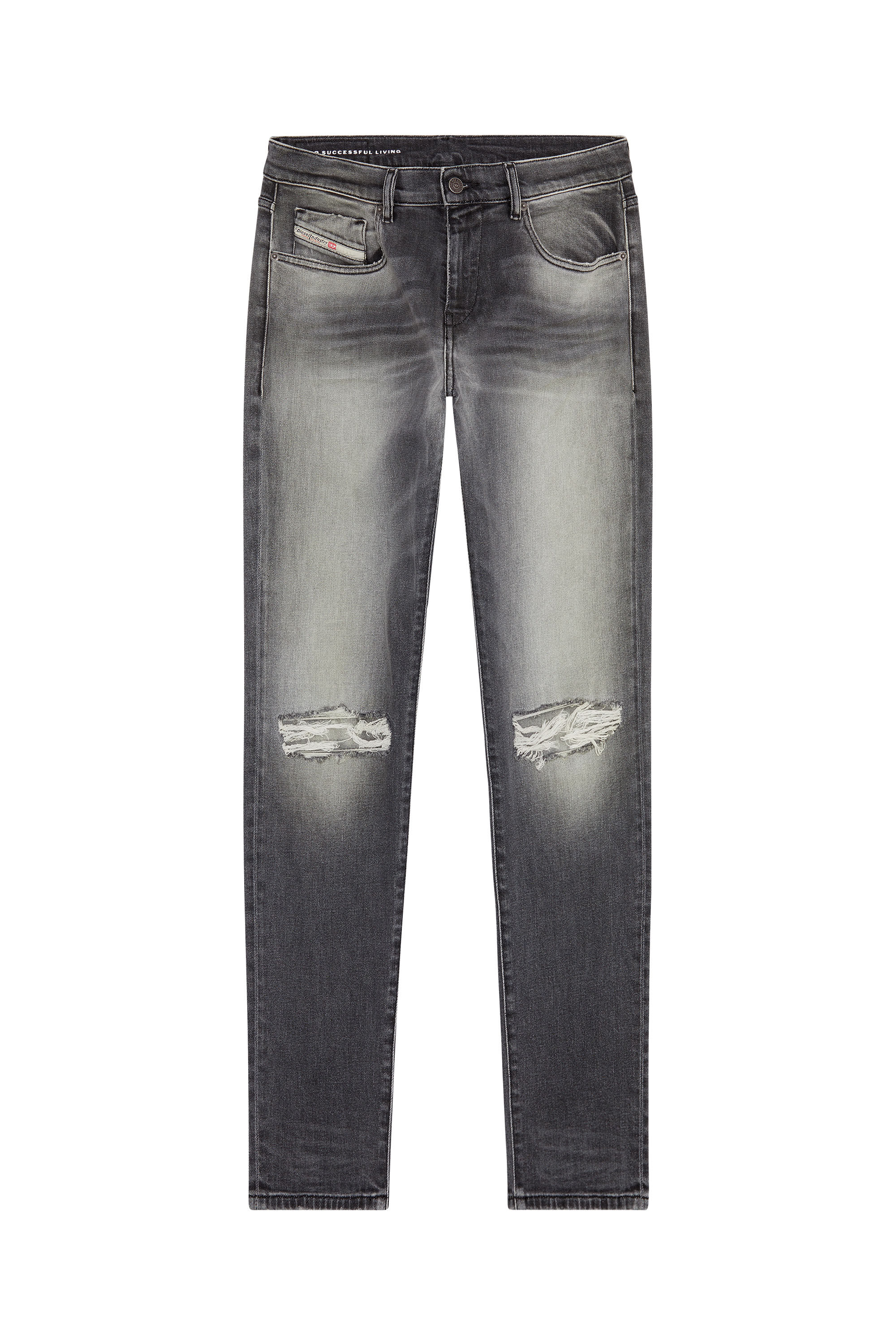 Diesel - Slim Jeans 2019 D-Strukt 09G03, Male's Slim Jeans - 2019 D-Strukt in Light Grey - 2