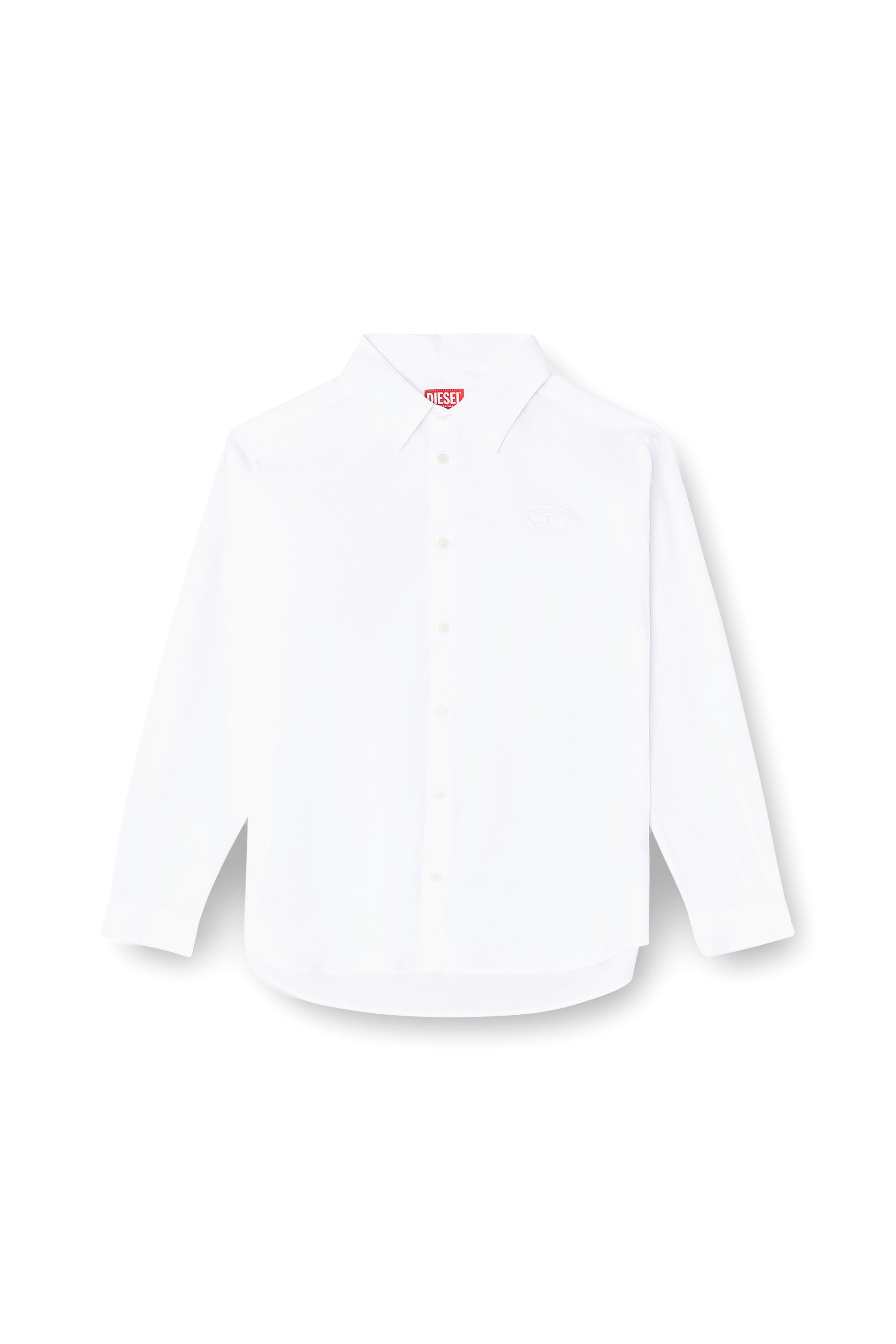 Diesel - S-SIMPLY-GSBH, Male's Stretch poplin shirt with embroidery in White - 2