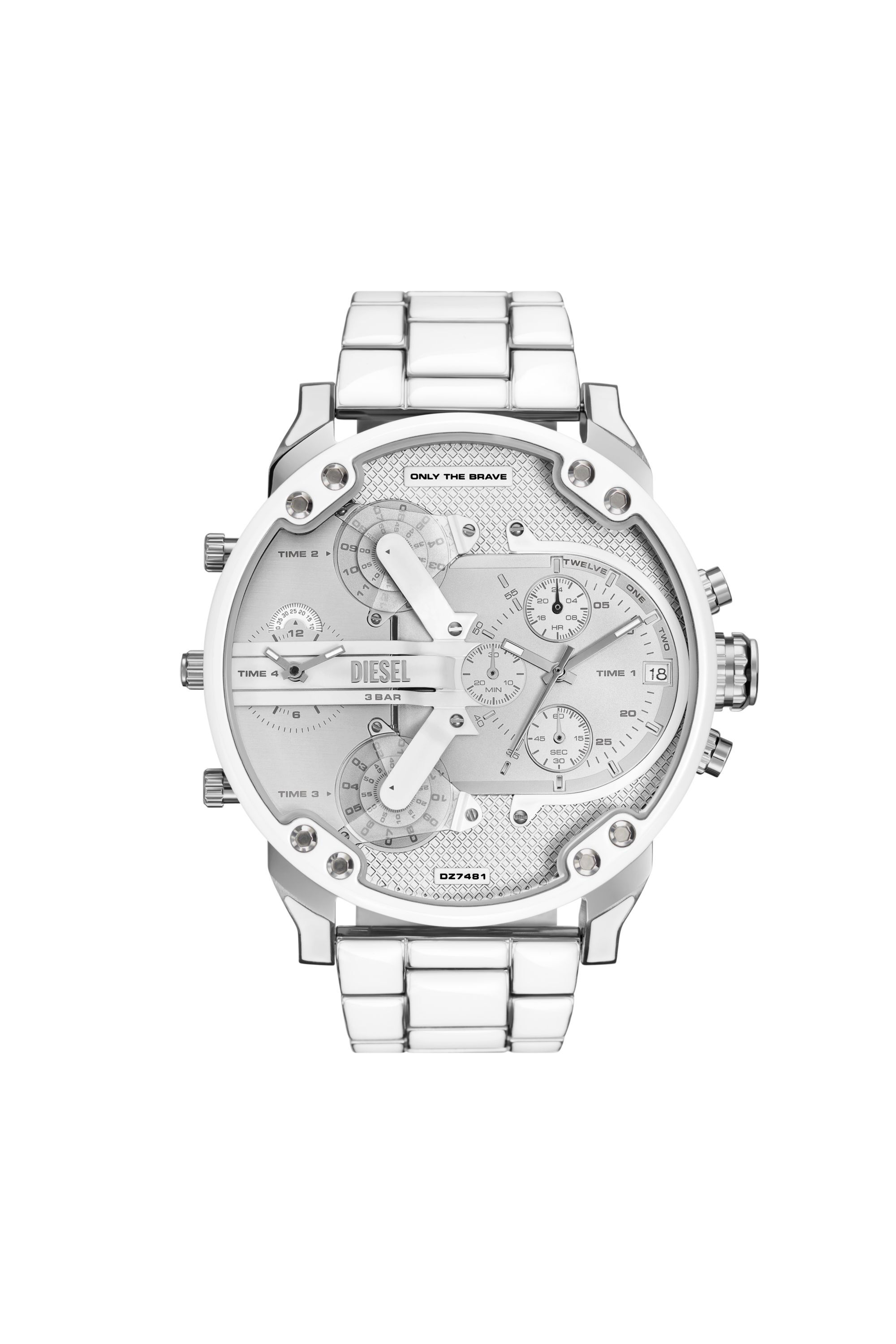 Diesel - DZ7481, Montre Mr. Daddy 2.0 blanche et acier inoxydable Homme in Gris argenté - 1