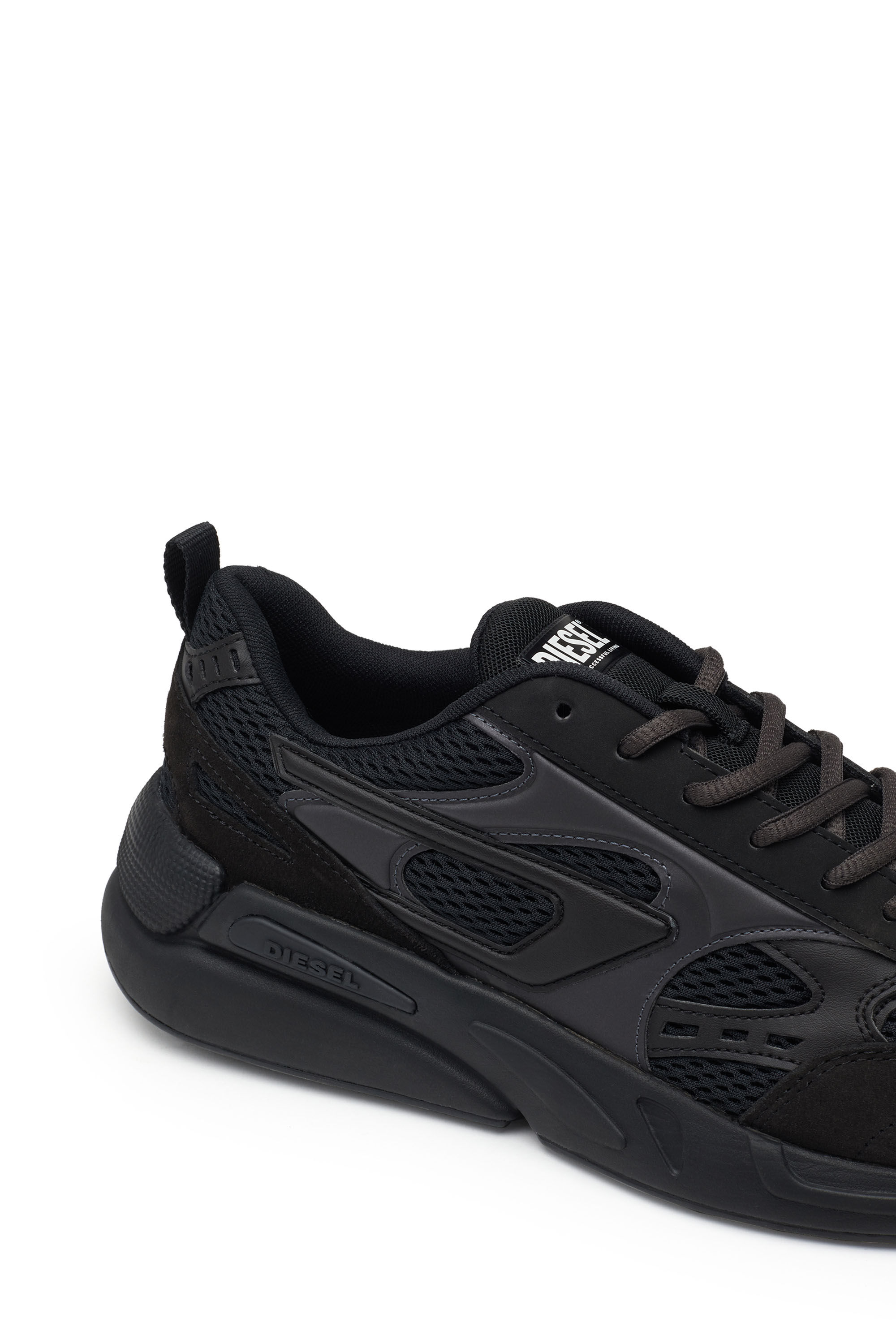 Diesel - S-SERENDIPITY SPORT, Male's S-Serendipity-Sneakers in mesh and suede in Black - 6