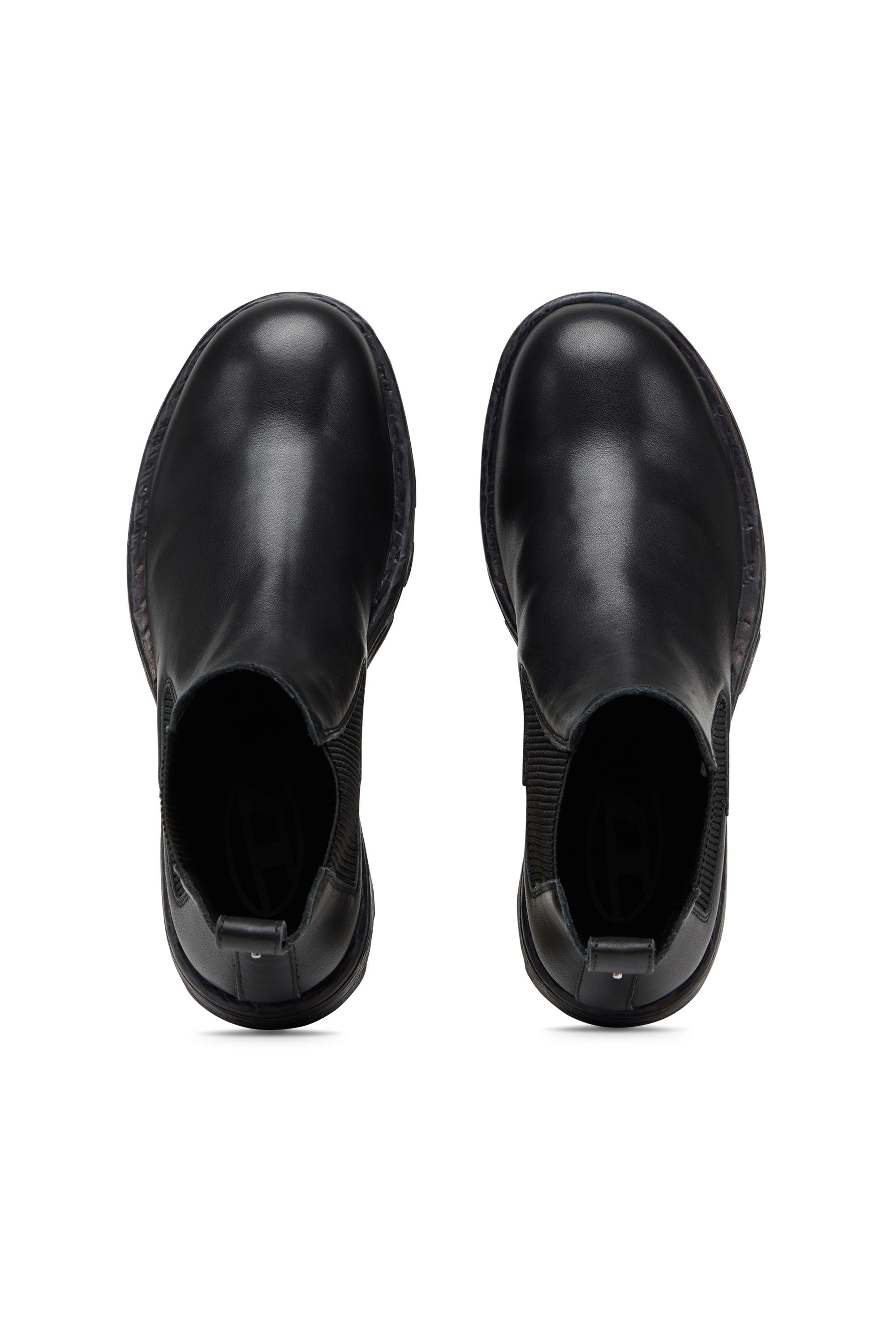 Diesel - D-HAMMER LCH, D-Hammer-Bottes Chelsea en cuir avec semelle épaisse Homme in Noir - 4