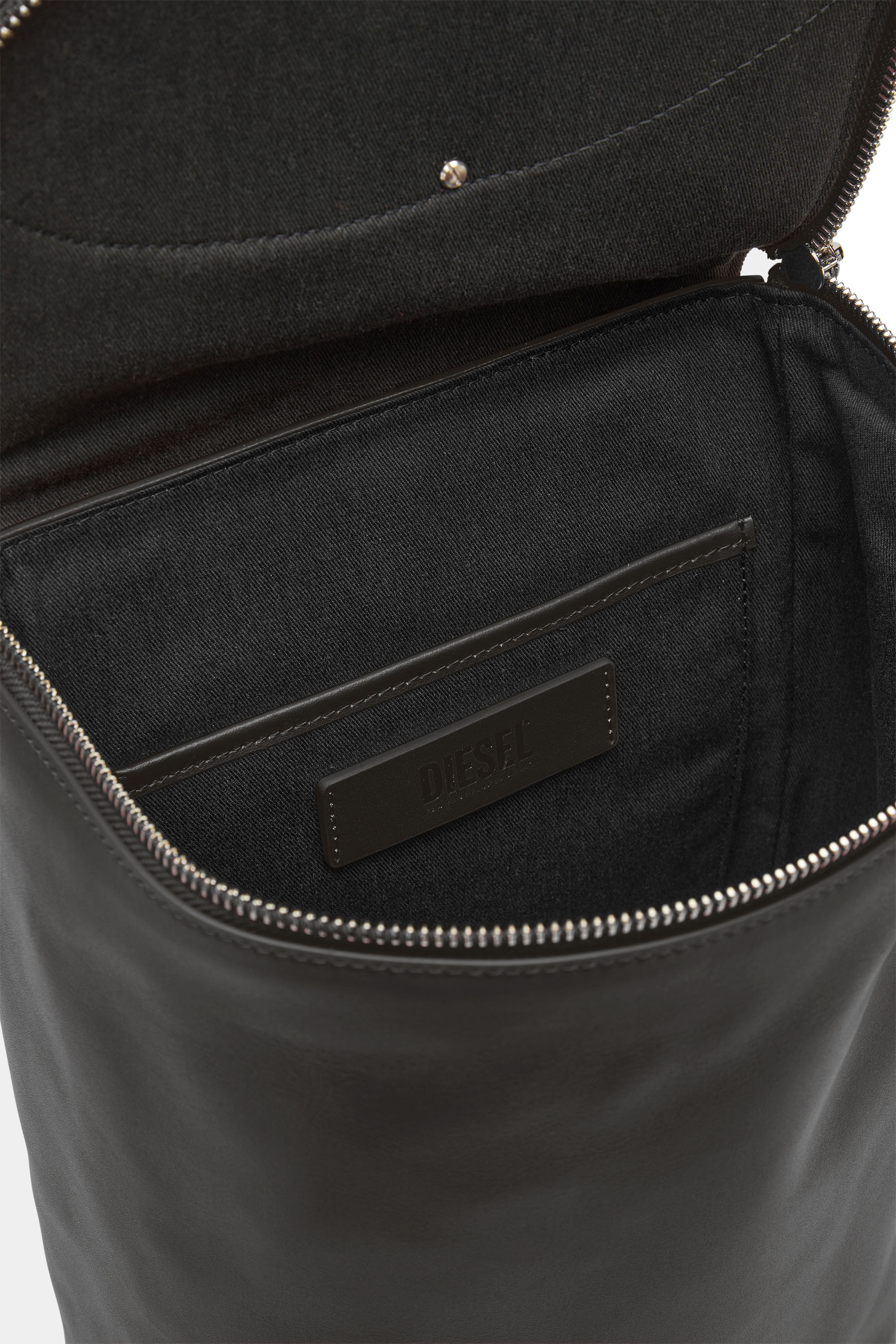 DIESEL ブラックバックパック backpack CAGE-D TOTE backpack with logo accent brand DIESEL