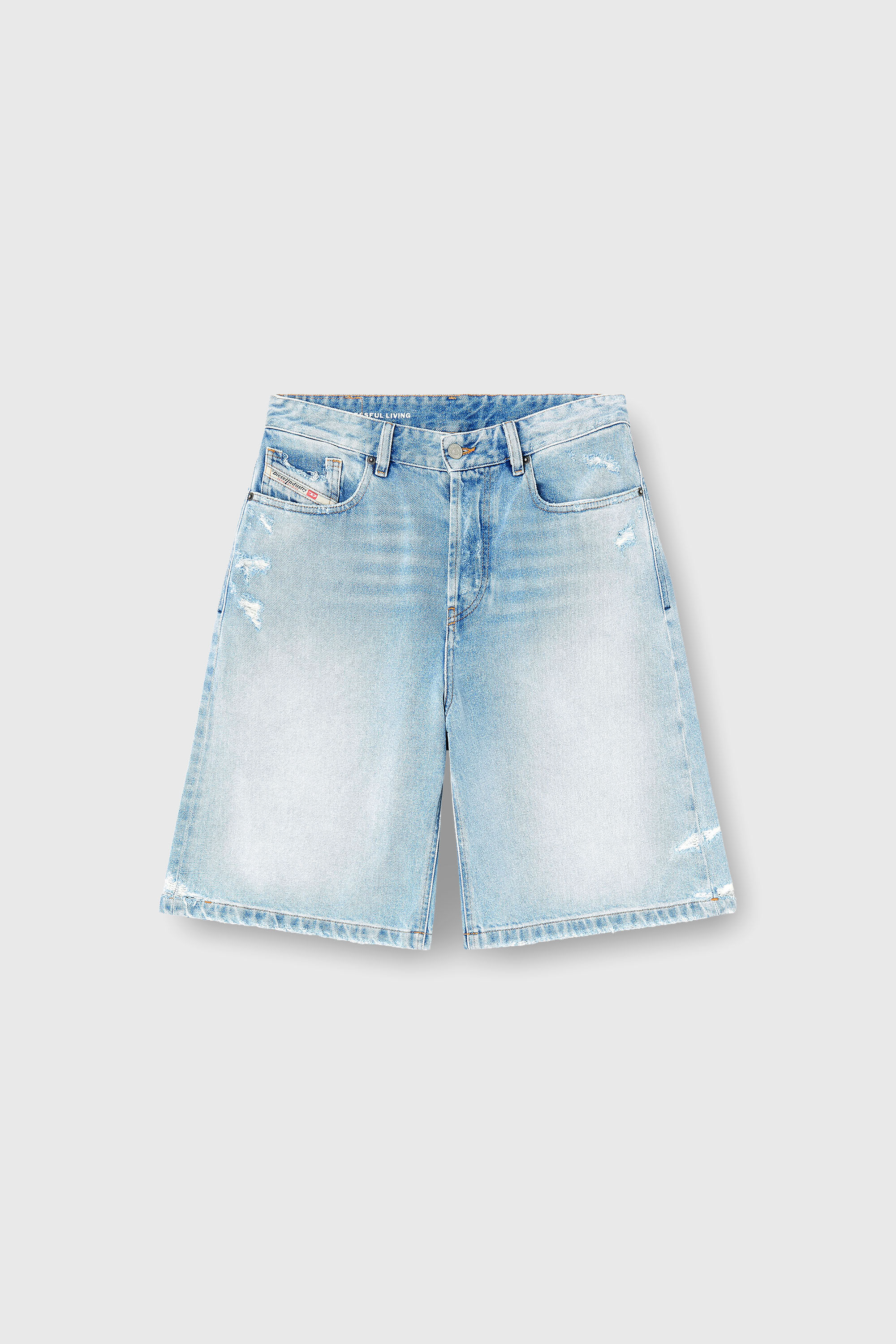 Women's Shorts in destroyed denim | Blue | Diesel {{Country}}