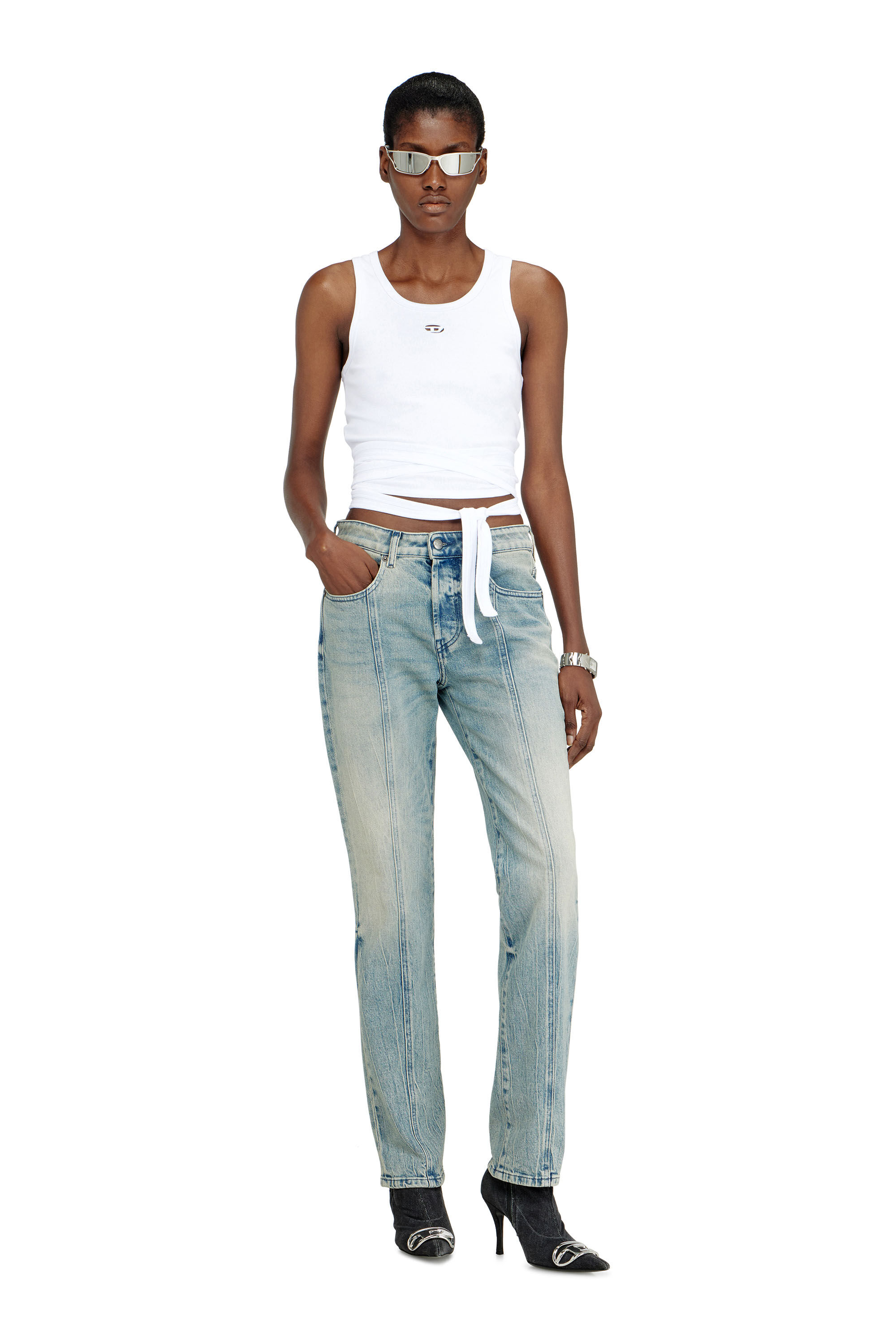 ★DIESEL★T-ANKY-G1 TANK TOP★ T-ANKY-G1 Woman: Tank top with bleeding-effect logo | Diesel