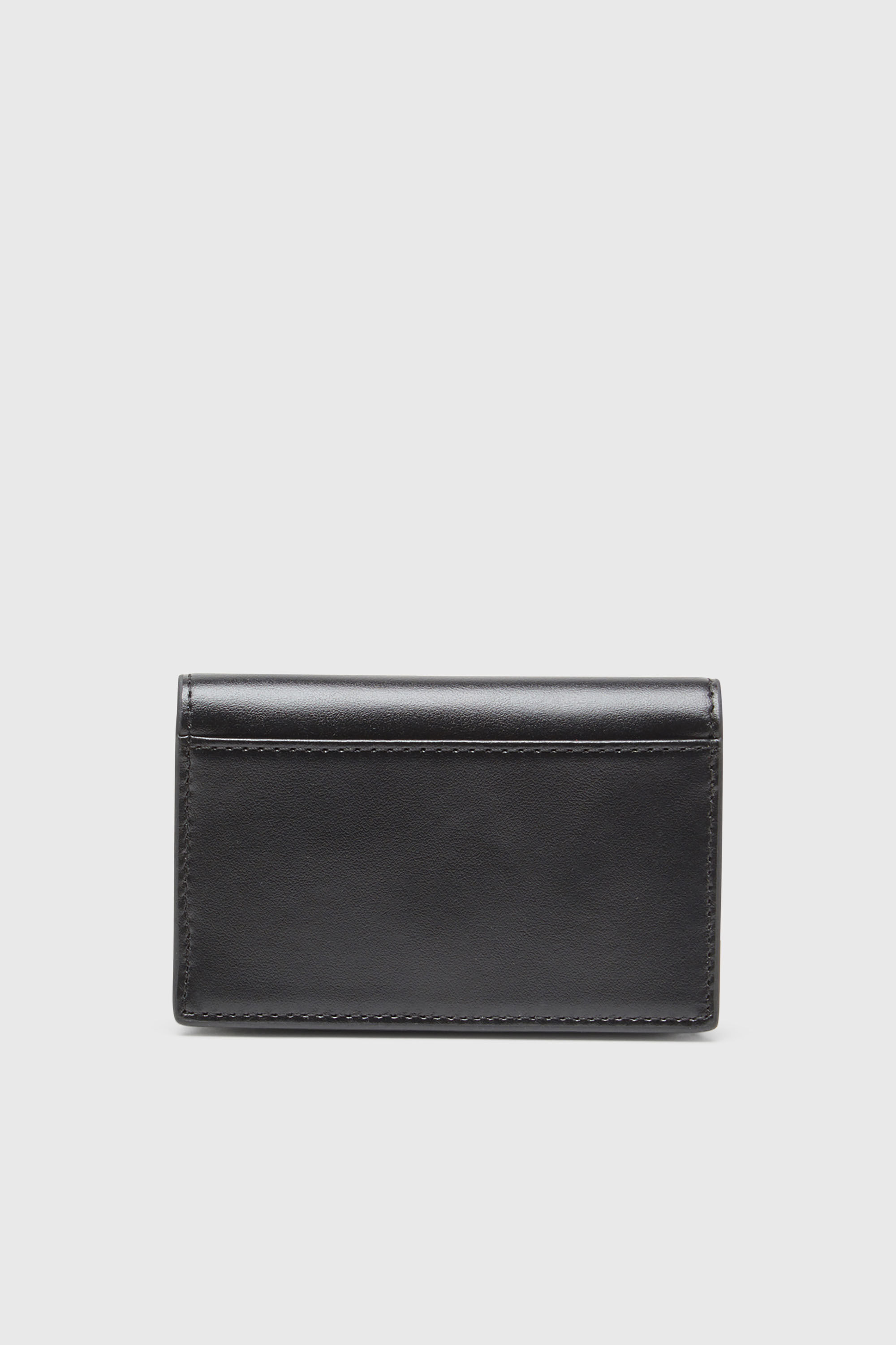 Women's Leather card holder with enamelled Oval D | Black | Diesel