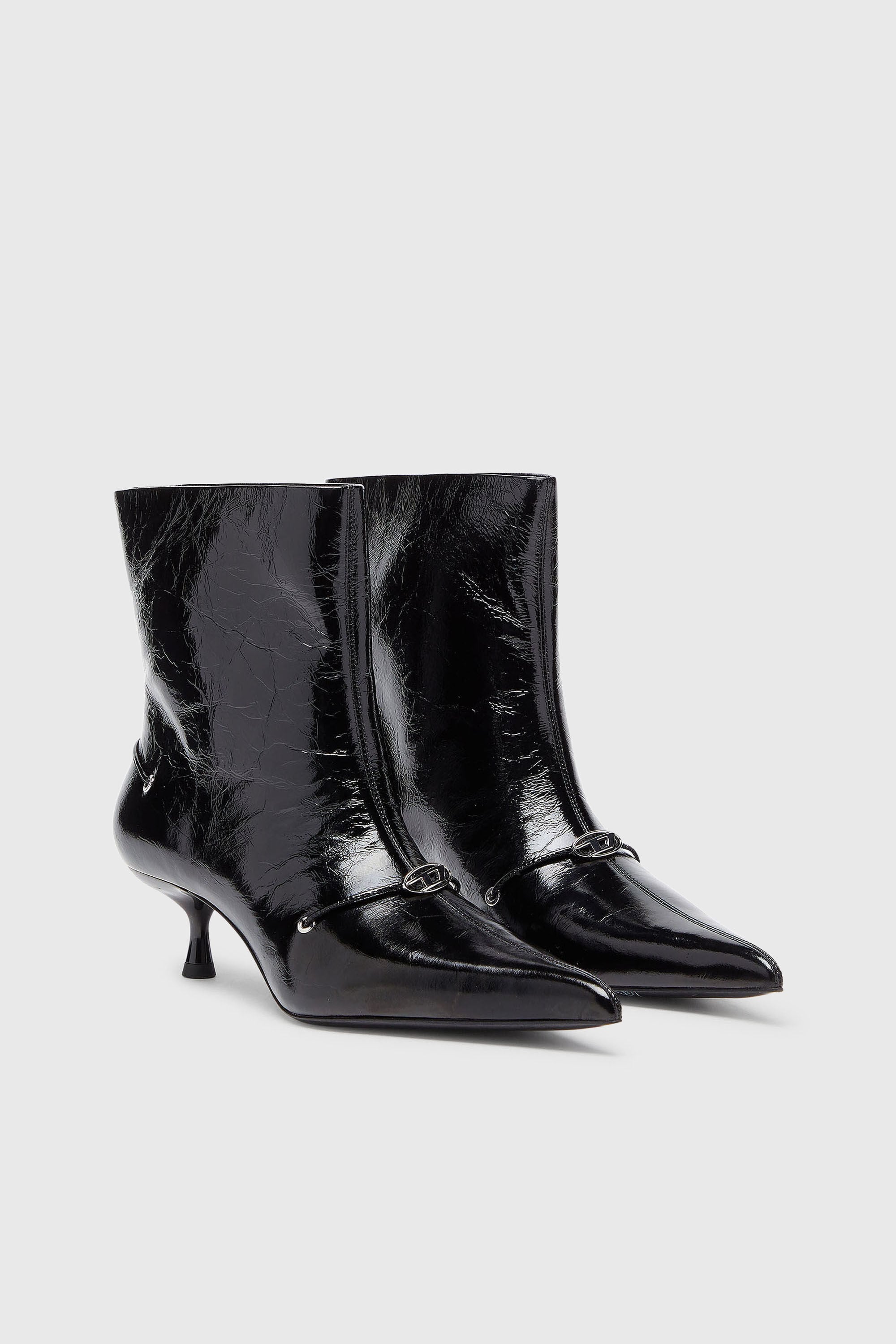 Diesel - D-JEWELS  40 TUBE, D-Jewels - Botines de cuero naplak Mujer in Negro - 2