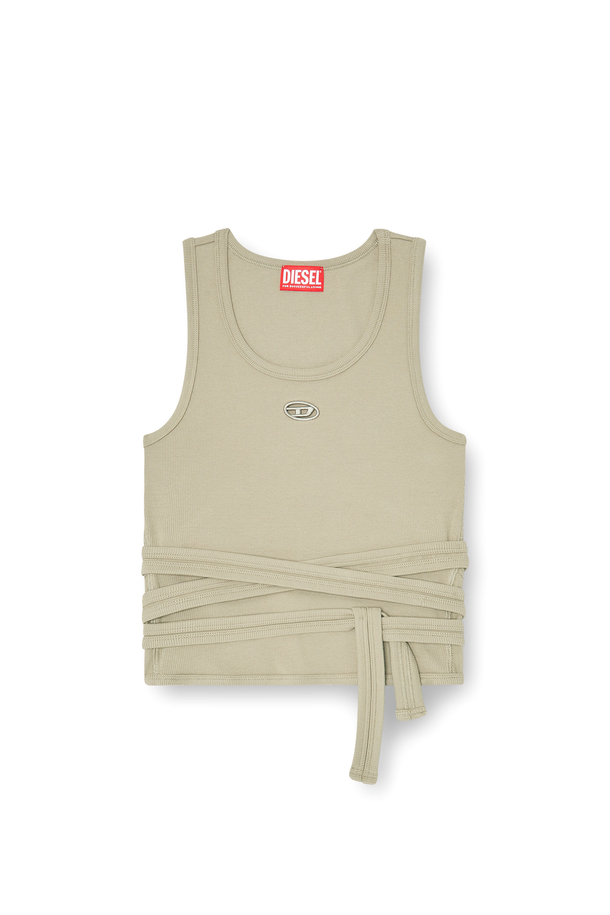 Women's Crop top with wrap-around laces | Green | Diesel