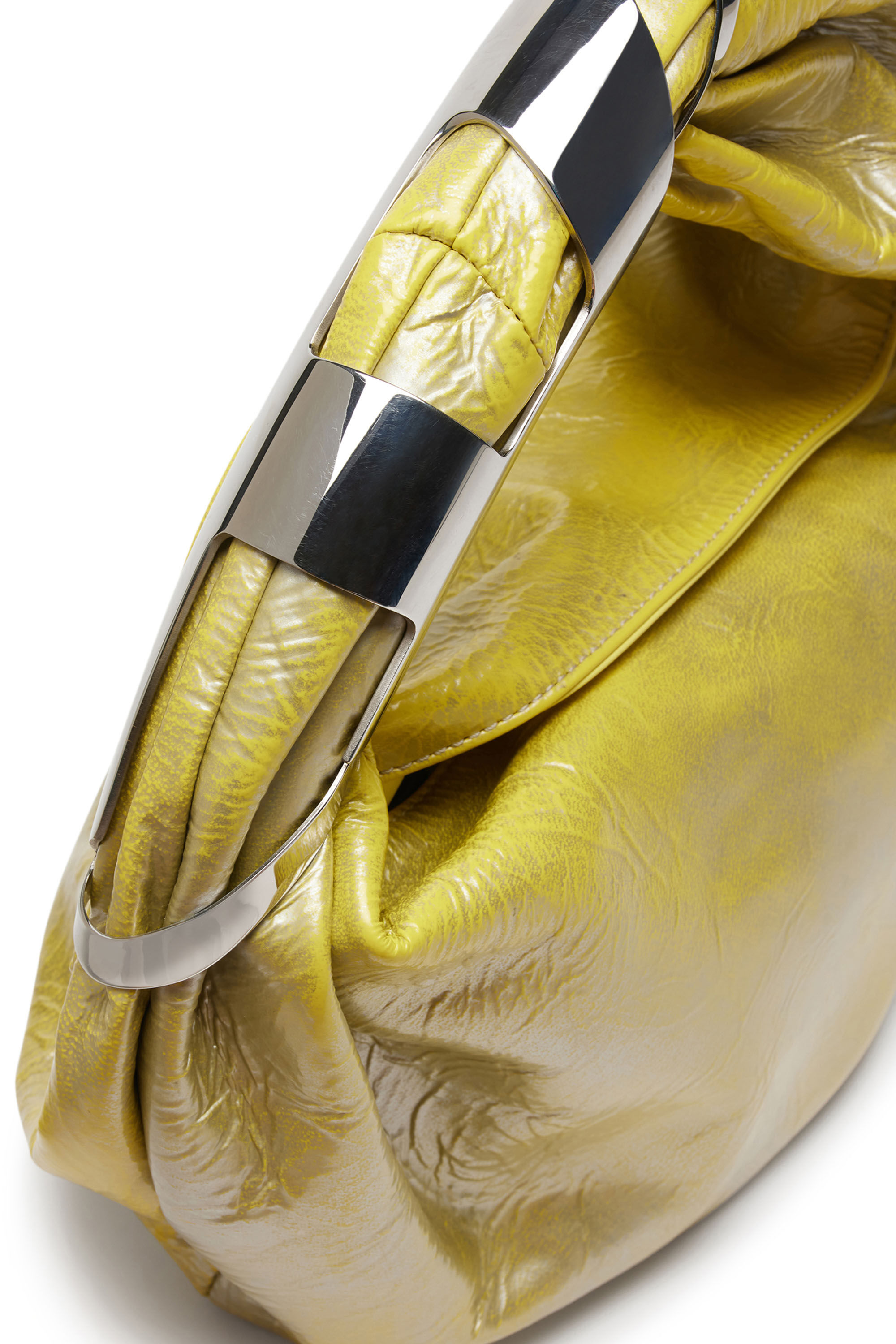 Diesel - GRAB-D HOBO S, Female's Grab-D S-Hobo bag in metallic leather in Yellow - 5