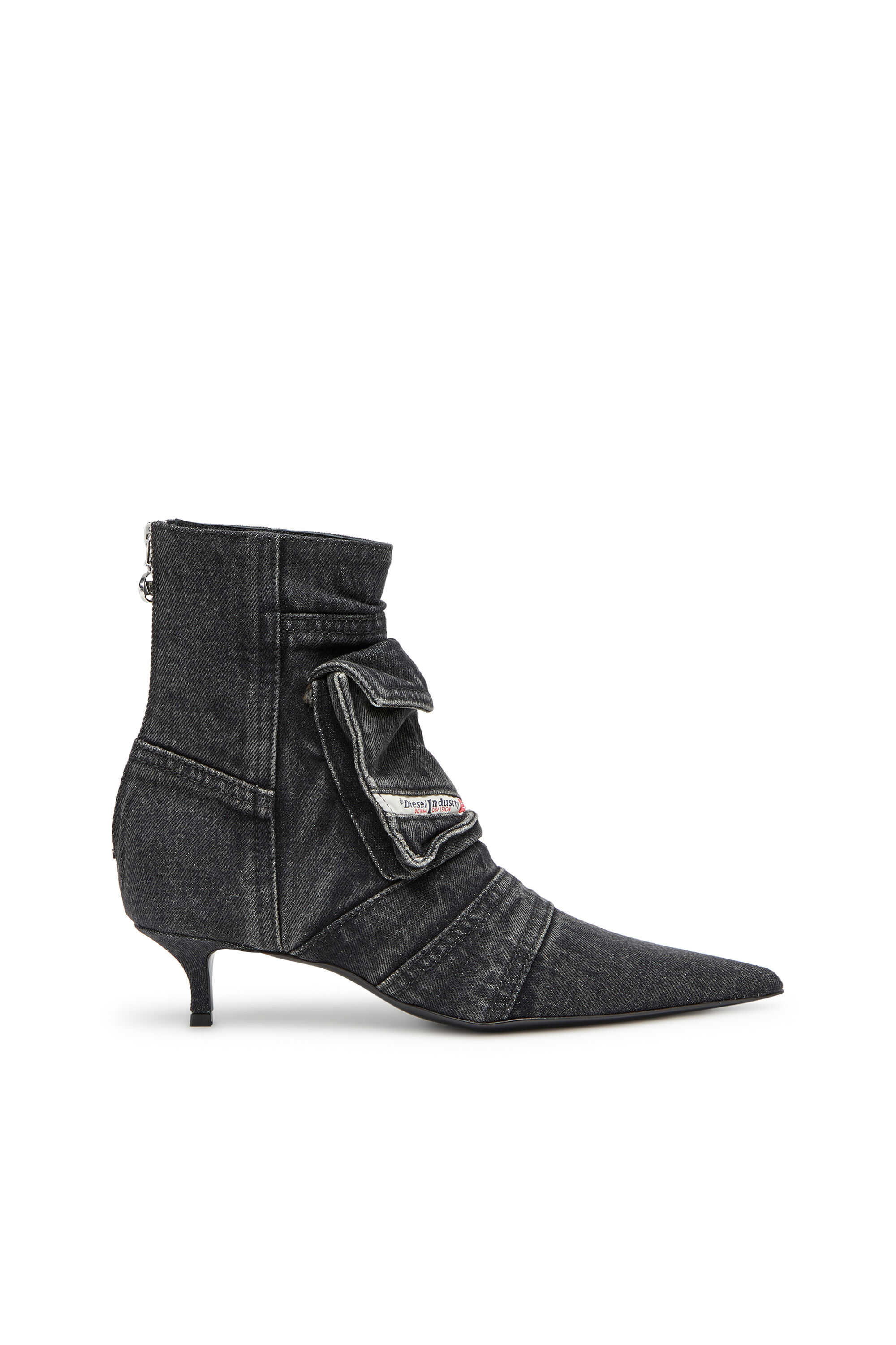 Diesel - D-VENUS POCKET LB, Female's D-Venus-Cargo ankle boots in washed denim in Black - 1