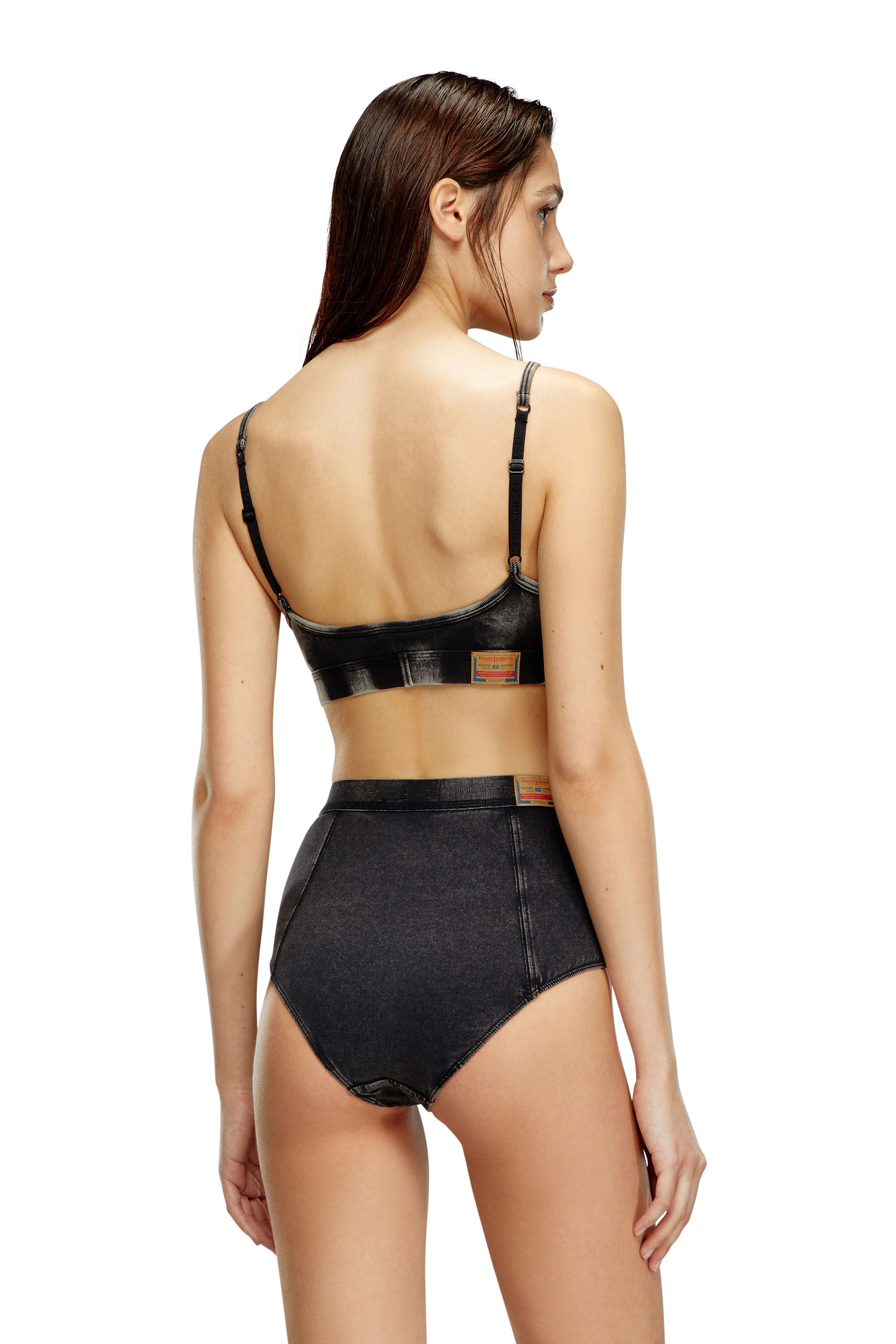 Diesel - UFPN-DRONA, Female's Hipster briefs in stretch denim in Black - 3