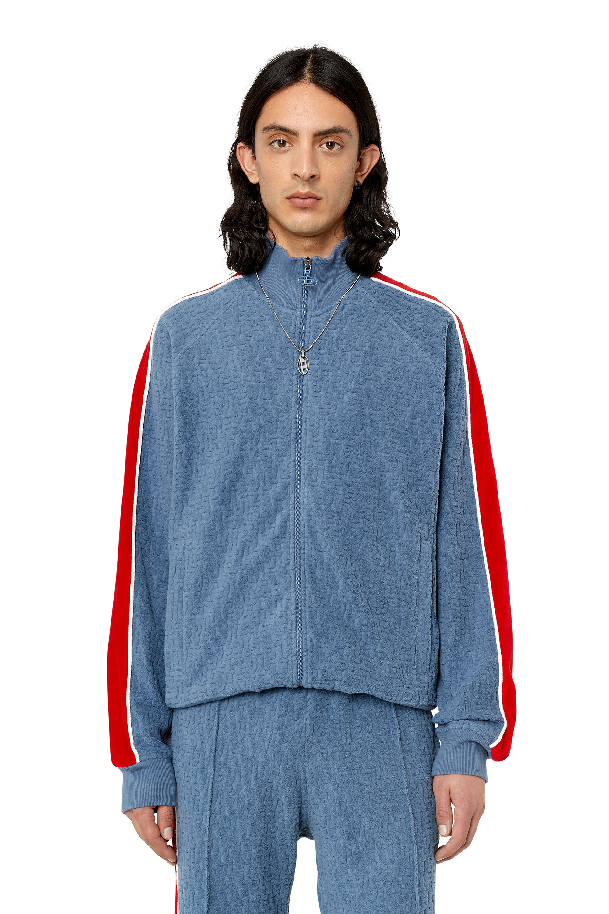 Men's Track jacket with monogram motif | Blue | Diesel