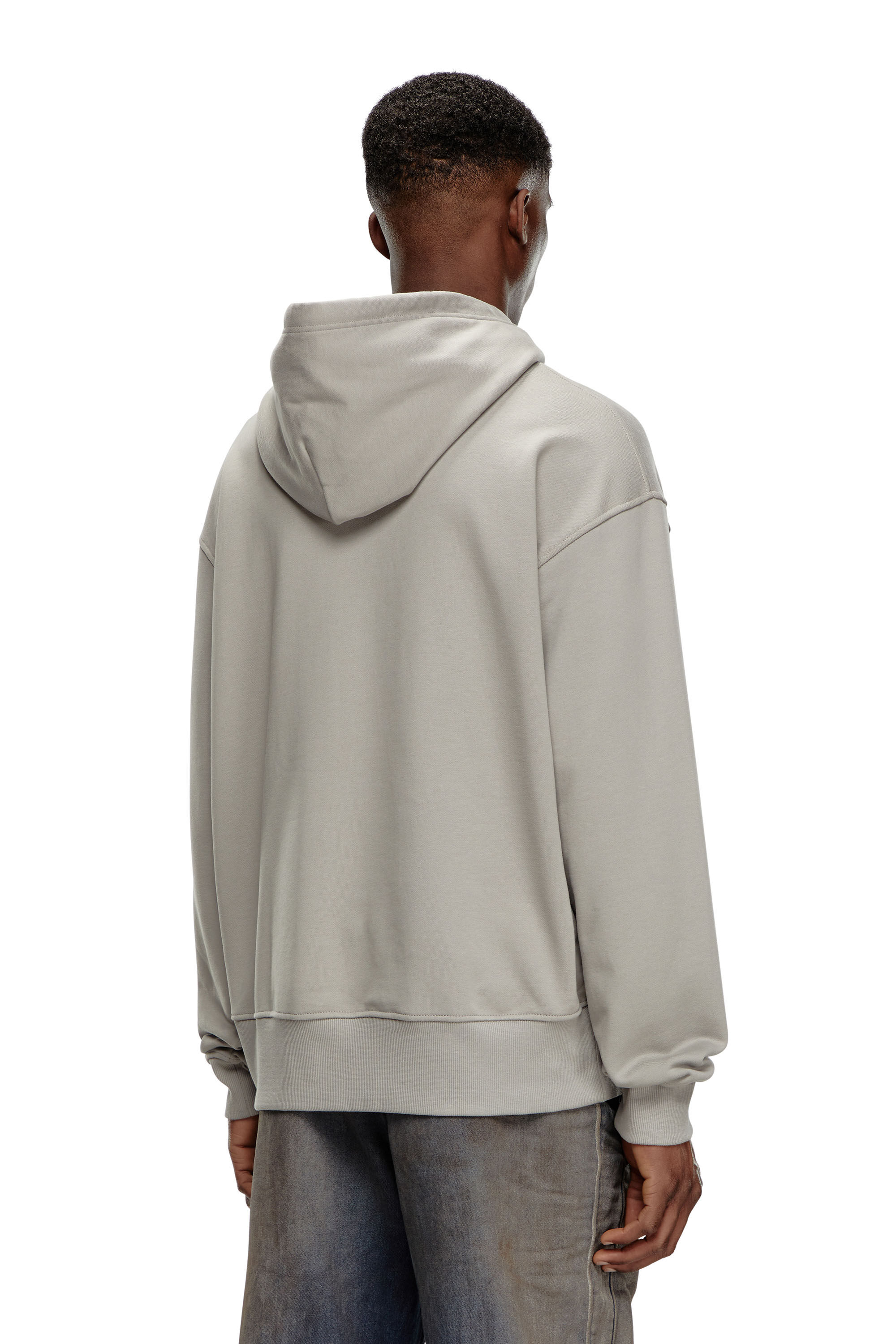 Diesel - S-MACS-HOOD-OD, Male's Oversized hoodie with metallic logo in Grey - 4